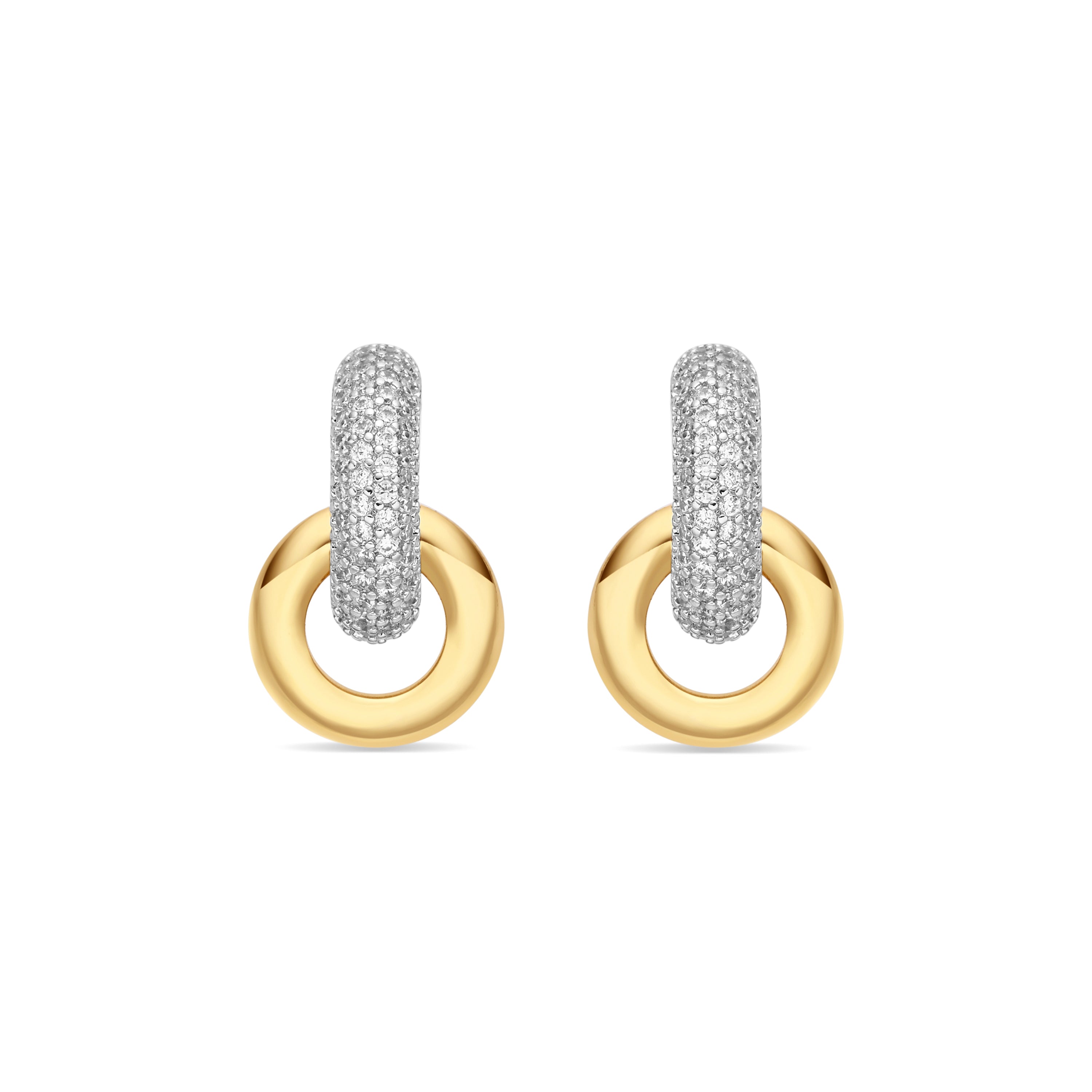 18k Yellow Gold Plated Cubic Zirconia Earrings - Lepua