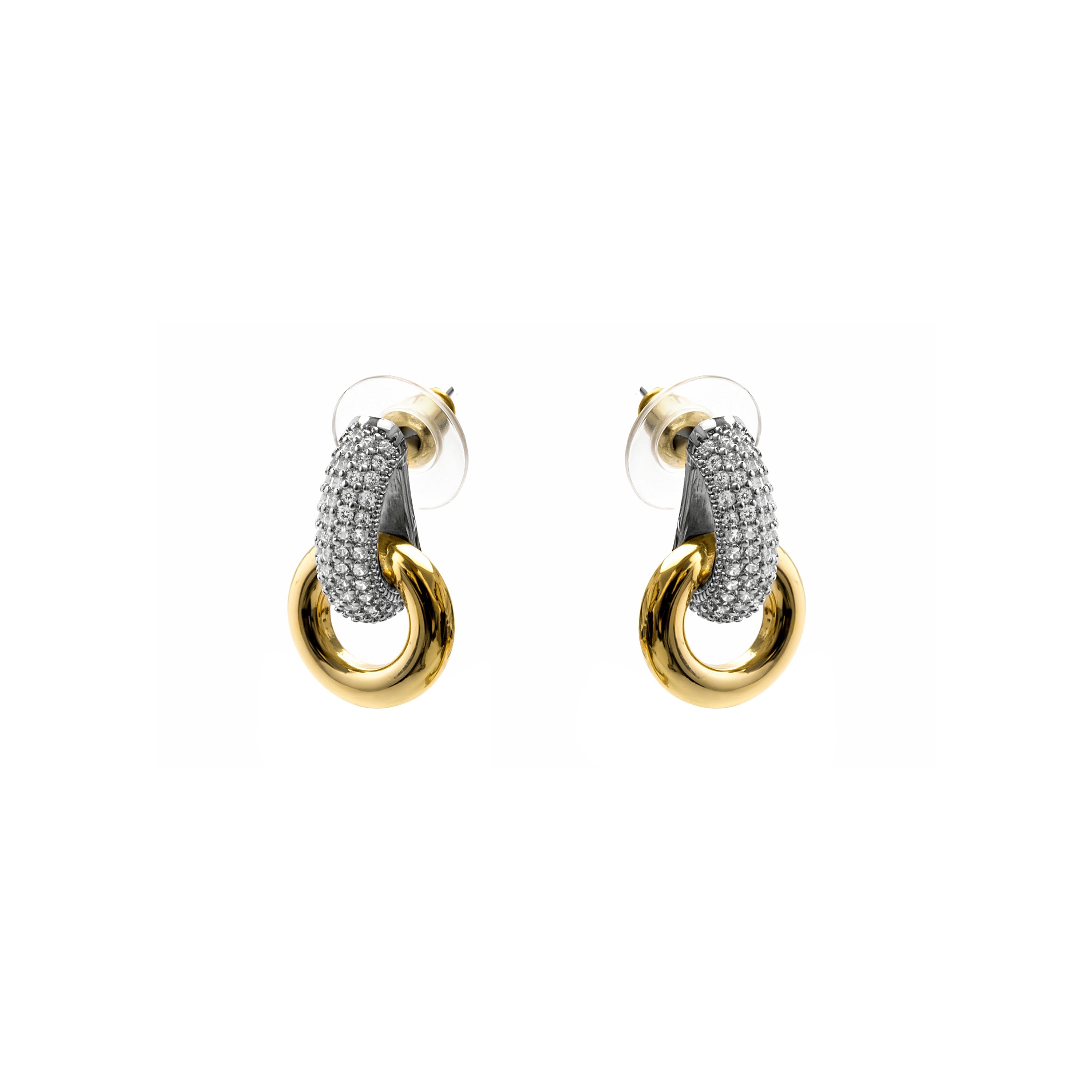 18k Yellow Gold Plated Cubic Zirconia Earrings - Lepua