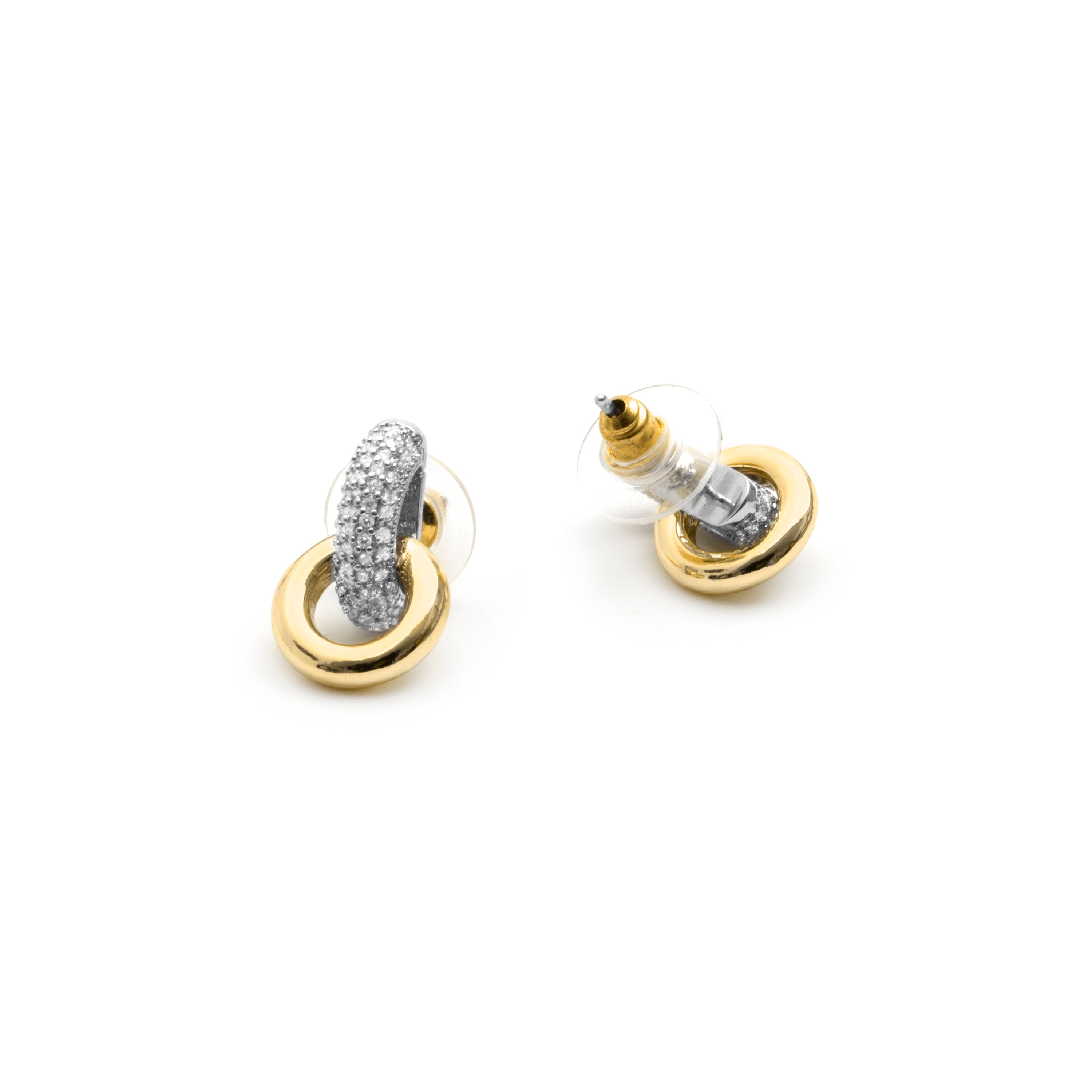 18k Yellow Gold Plated Cubic Zirconia Earrings - Lepua