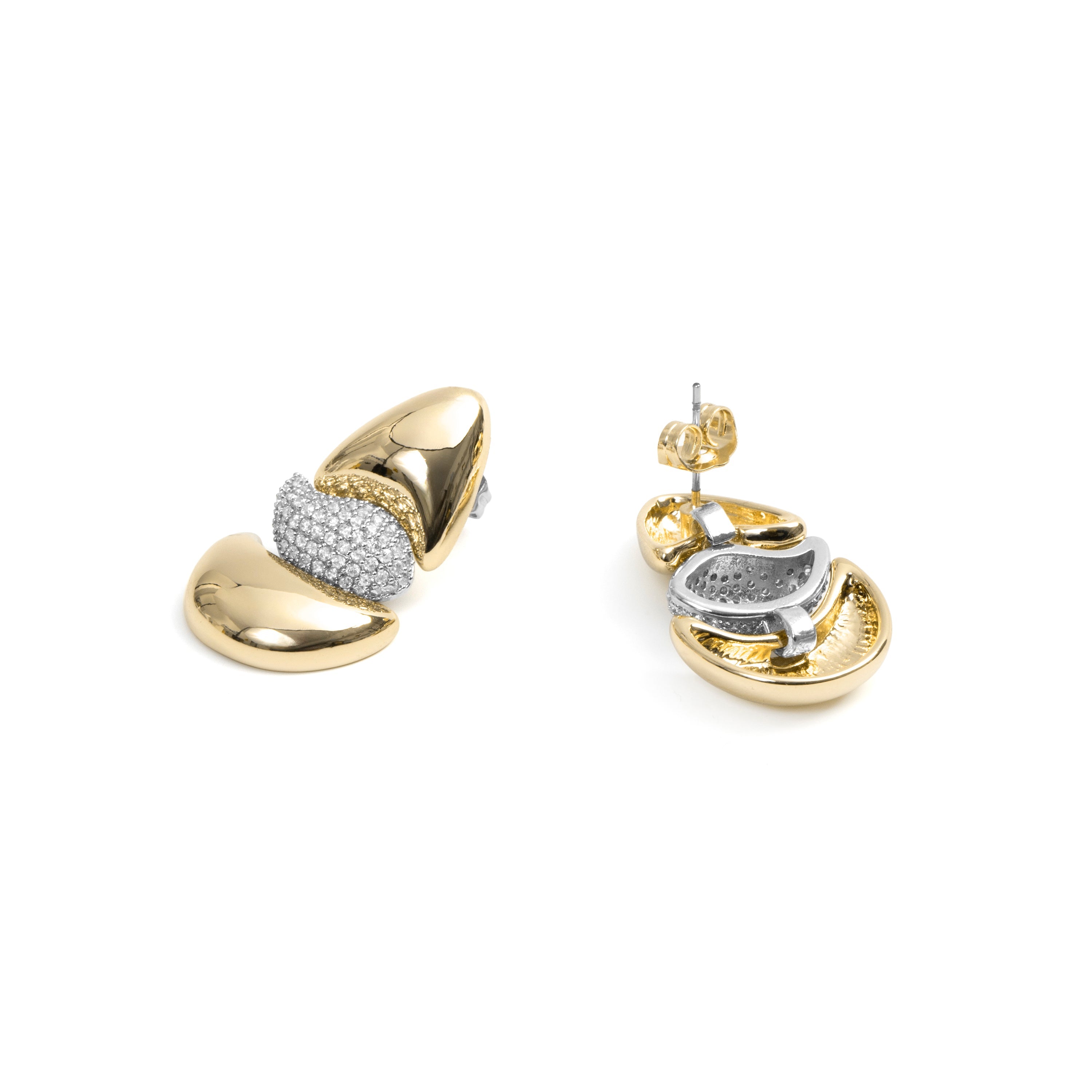18k Yellow Gold Finish Brilliant Zirconia Earrings - Atlin