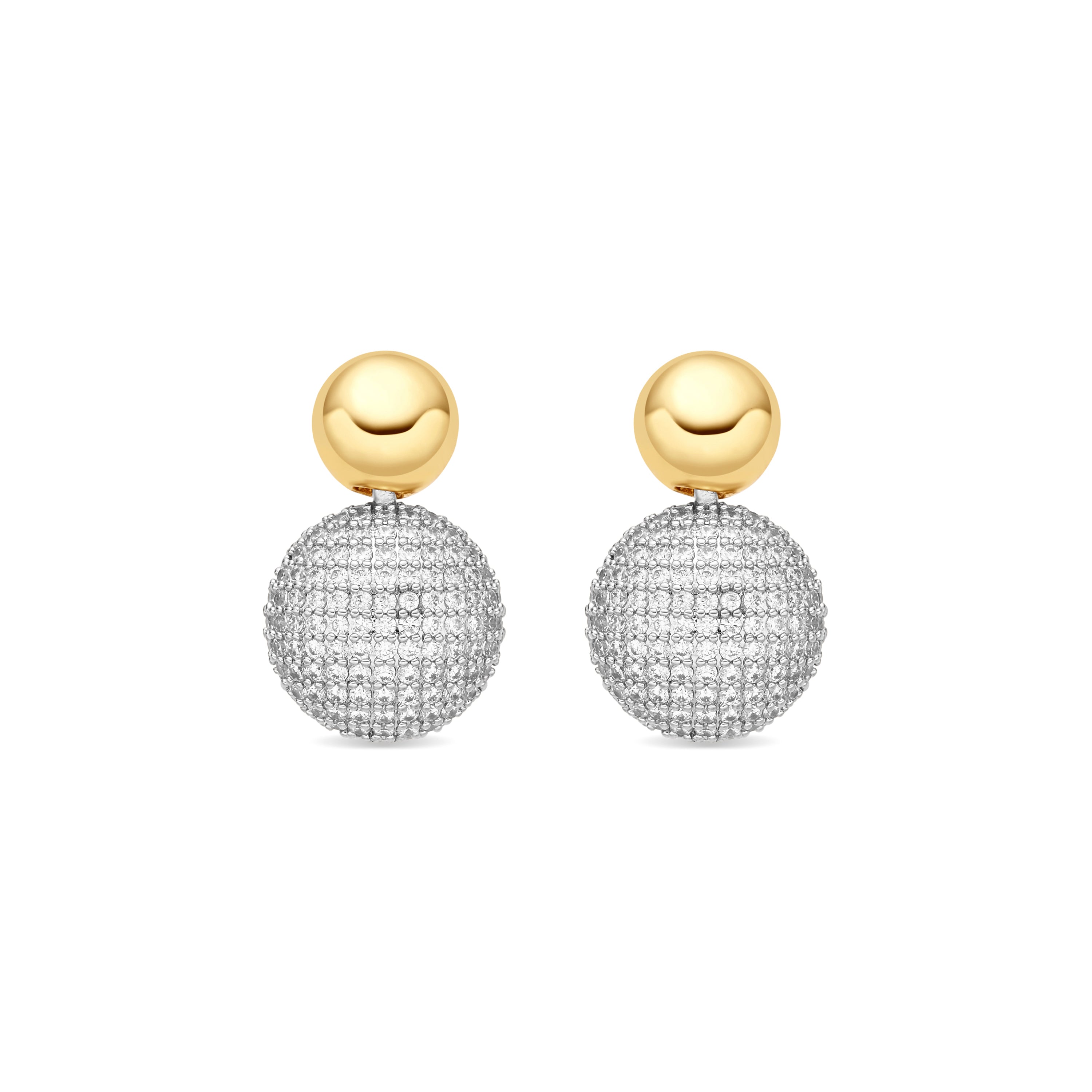 18k Yellow Gold-Plated Brilliant Cubic Zirconia Earrings - Avihe