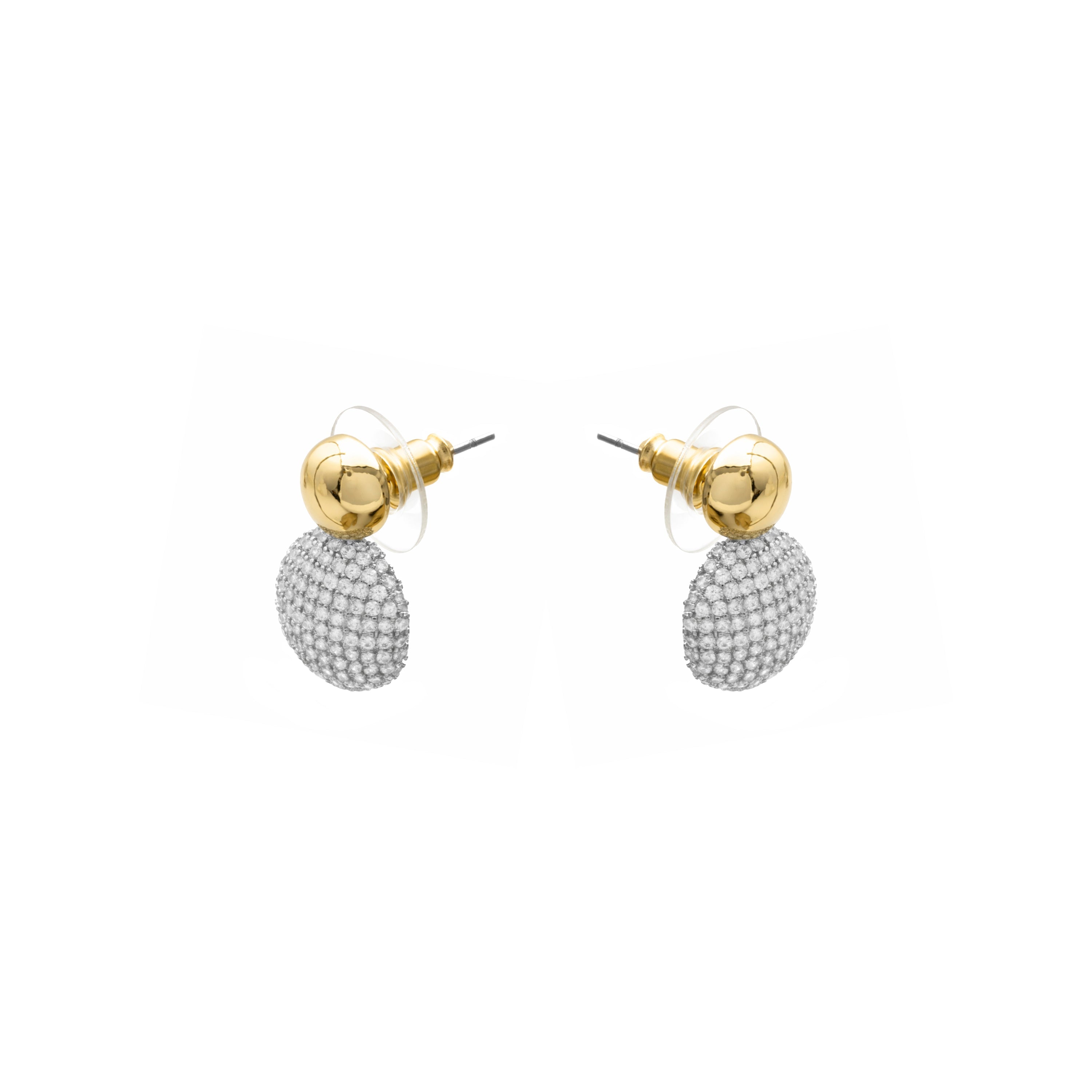 18k Yellow Gold-Plated Brilliant Cubic Zirconia Earrings - Avihe