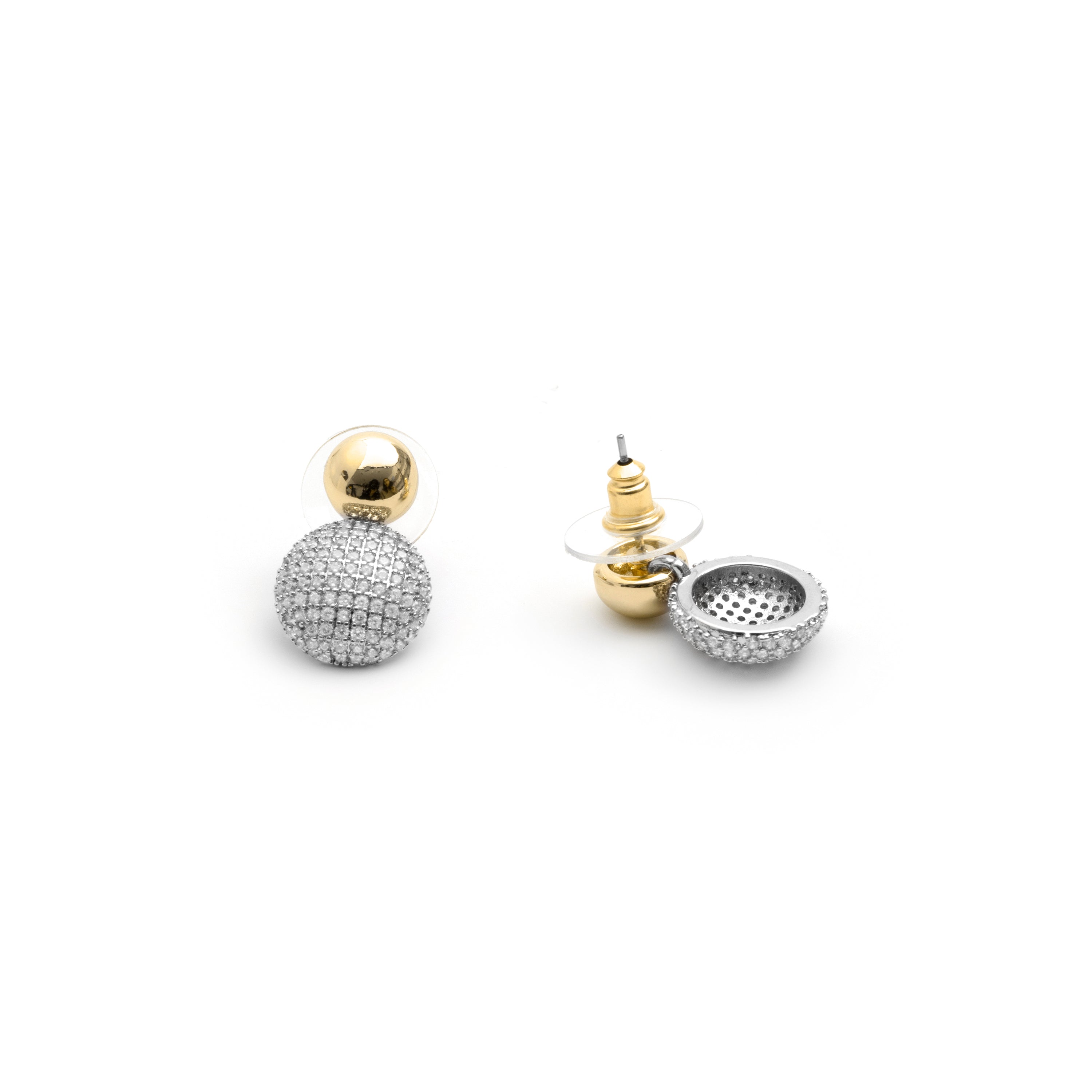18k Yellow Gold-Plated Brilliant Cubic Zirconia Earrings - Avihe