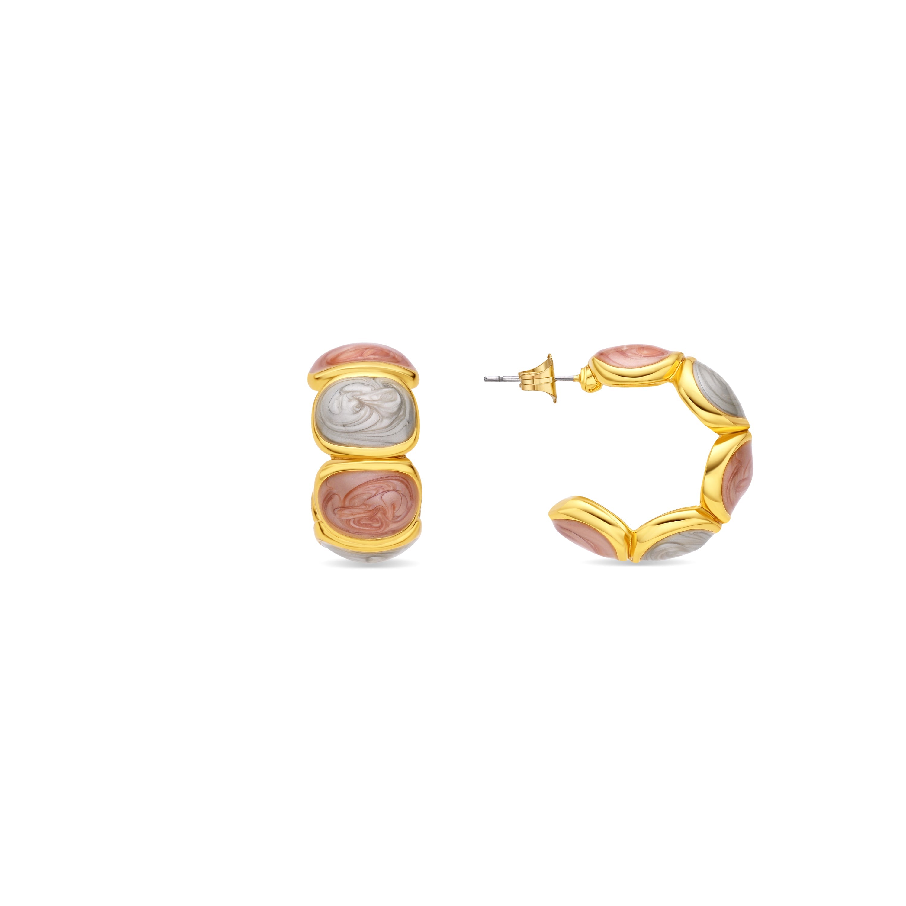 Multicolor Lacquer Earrings in 18k Yellow Gold - Saiol