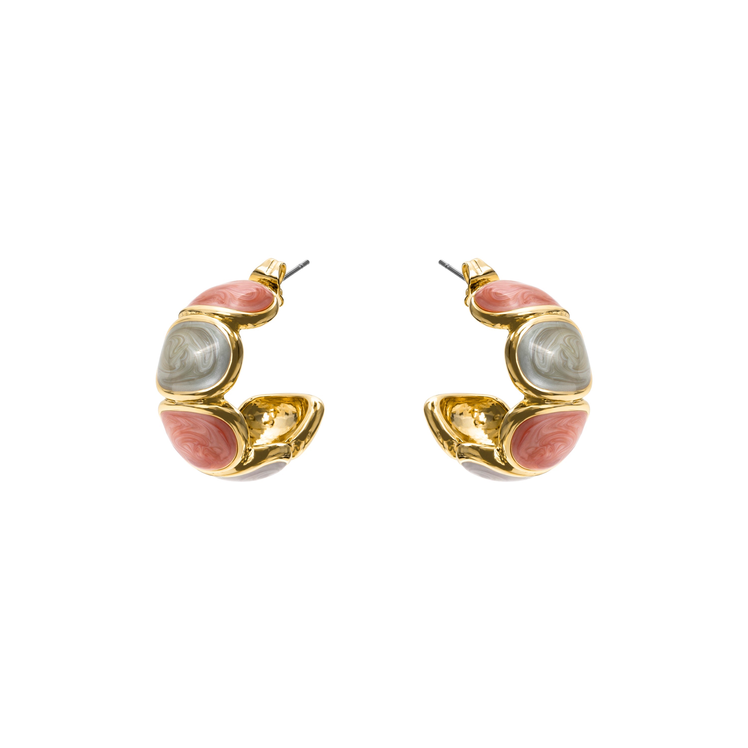 Multicolor Lacquer Earrings in 18k Yellow Gold - Saiol