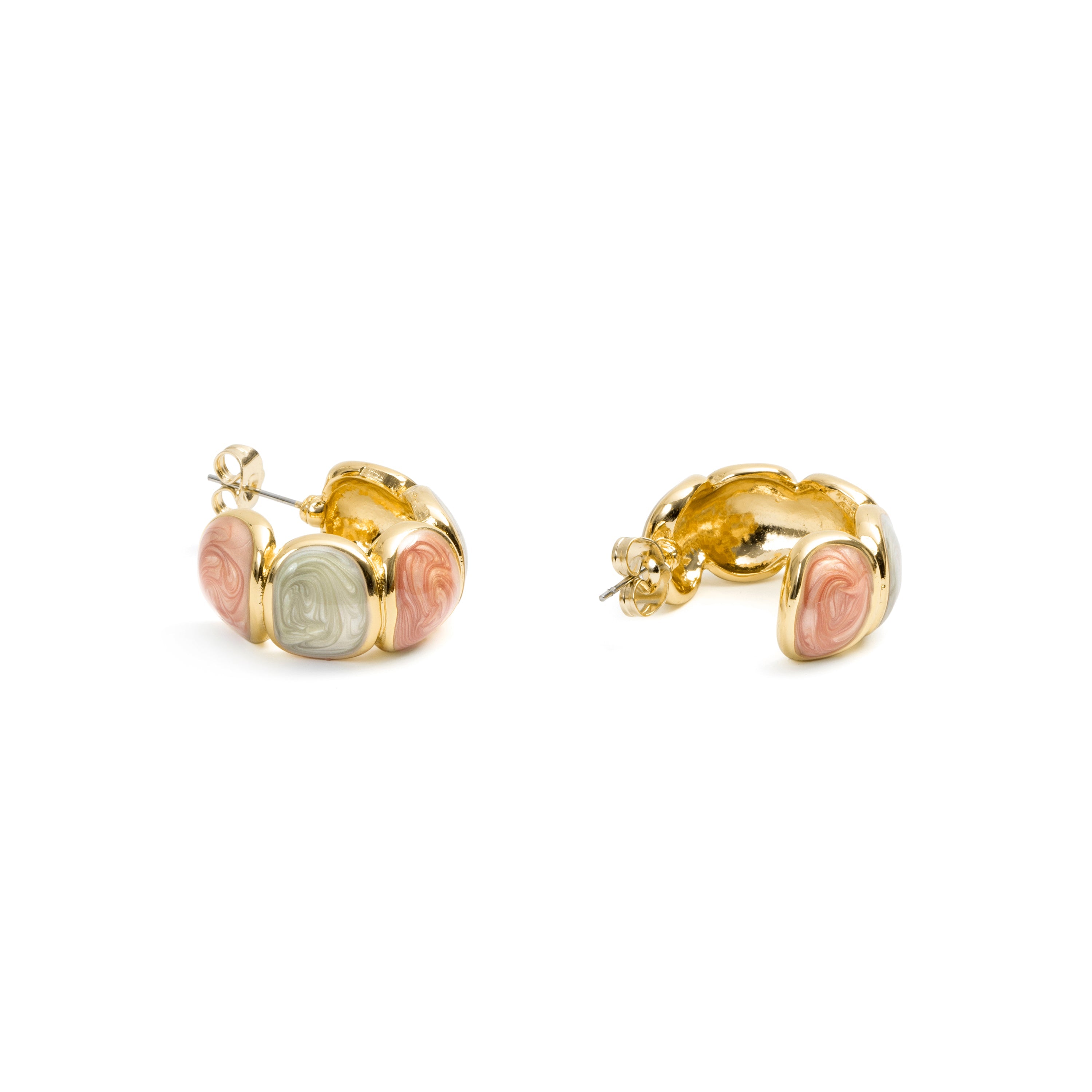 Multicolor Lacquer Earrings in 18k Yellow Gold - Saiol