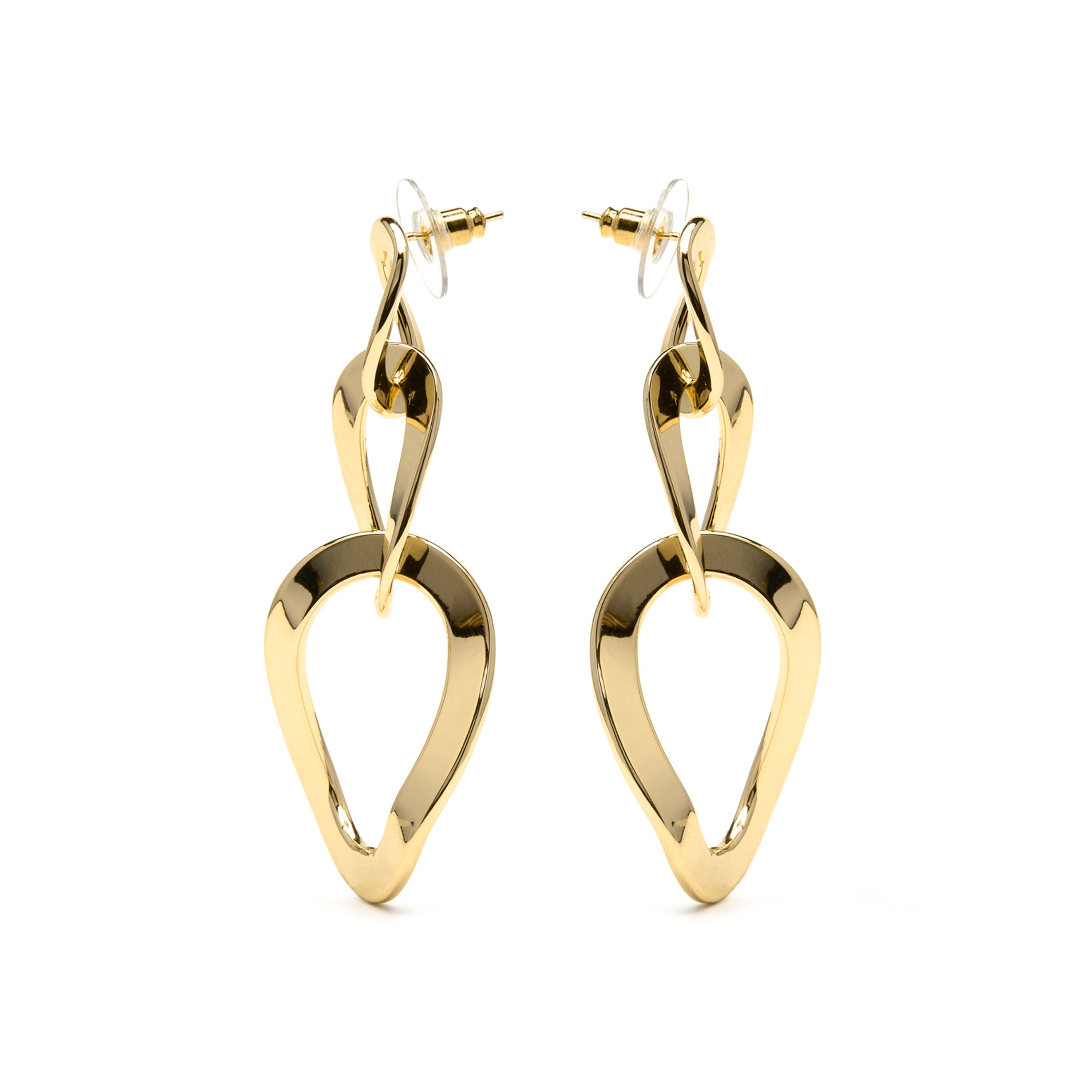 Pendientes acabado en oro amarillo 18k - Saus