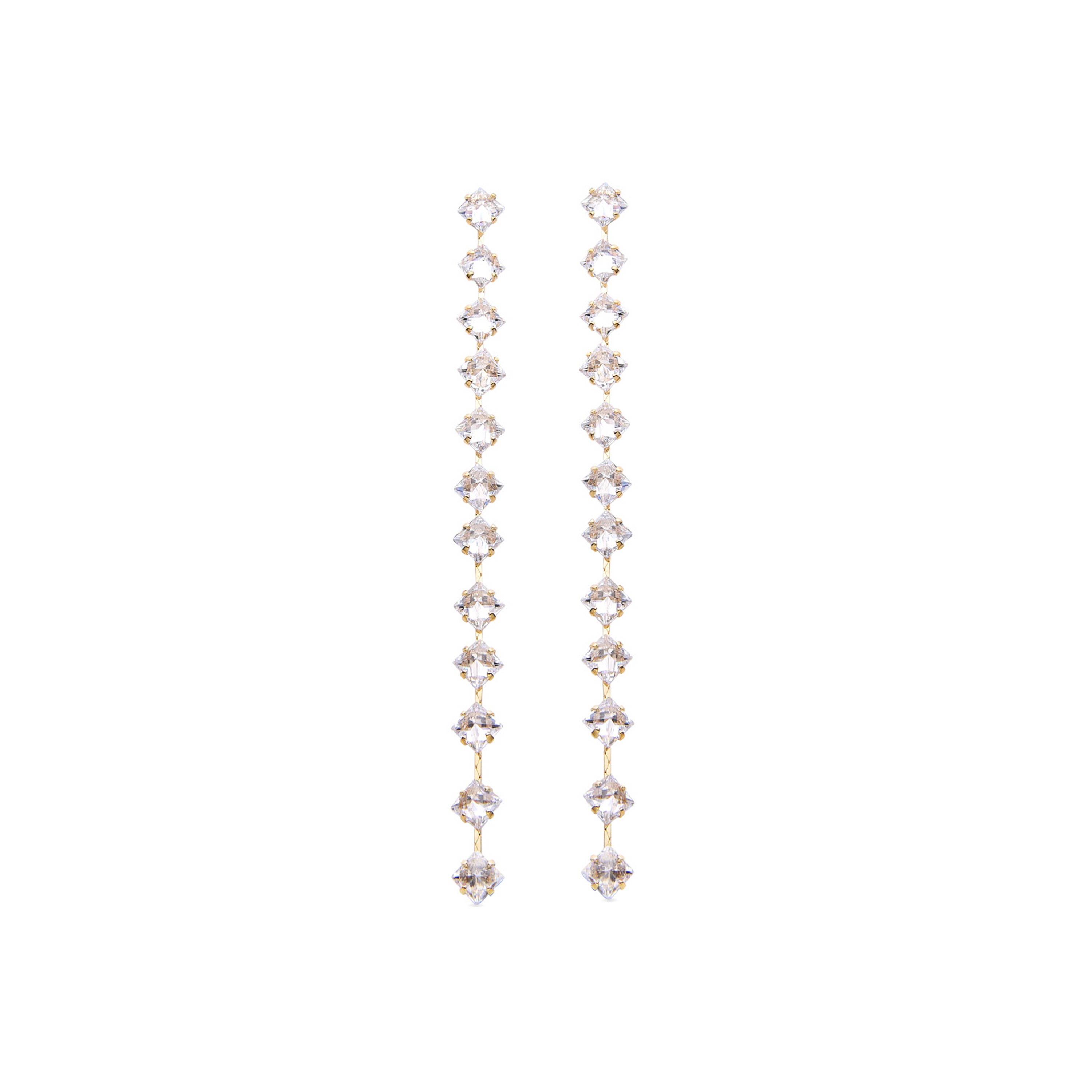 Brilliant Zirconia Earrings Finished in 18K Yellow Gold - Mekmi