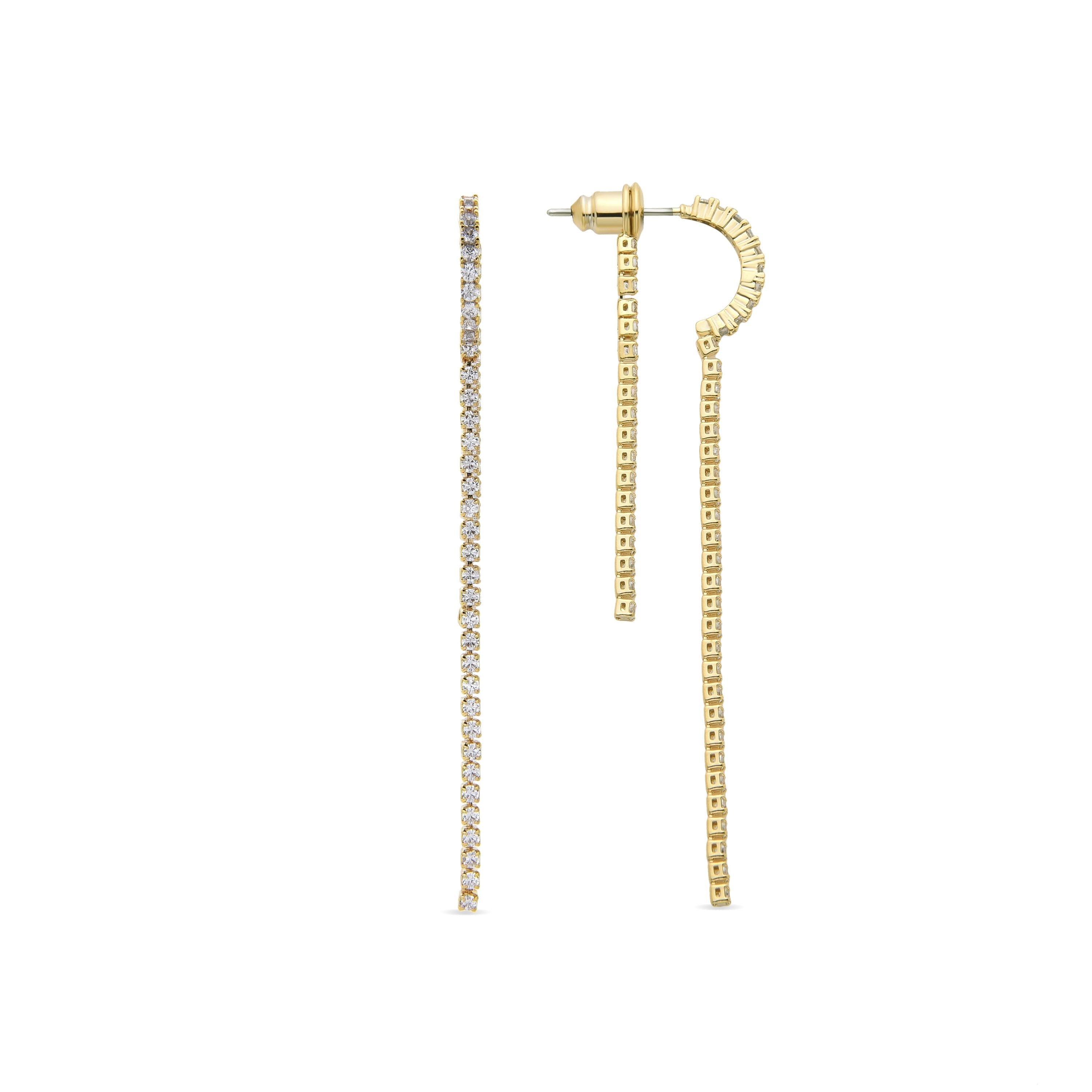 Brilliant Zirconia Earrings Finished in 18K Yellow Gold - Dinne