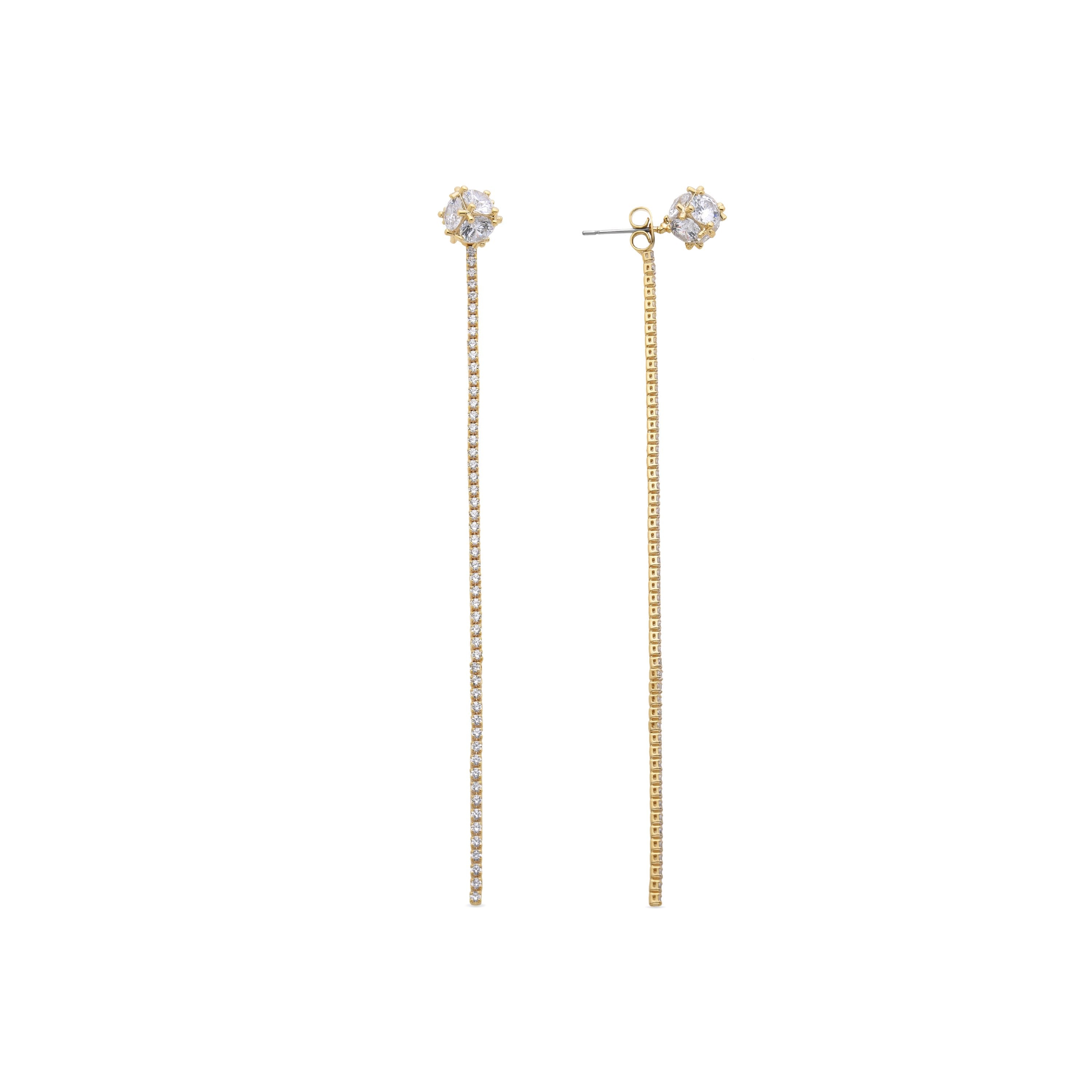 Brilliant Zirconia Earrings Finished in 18K Yellow Gold - Kyur