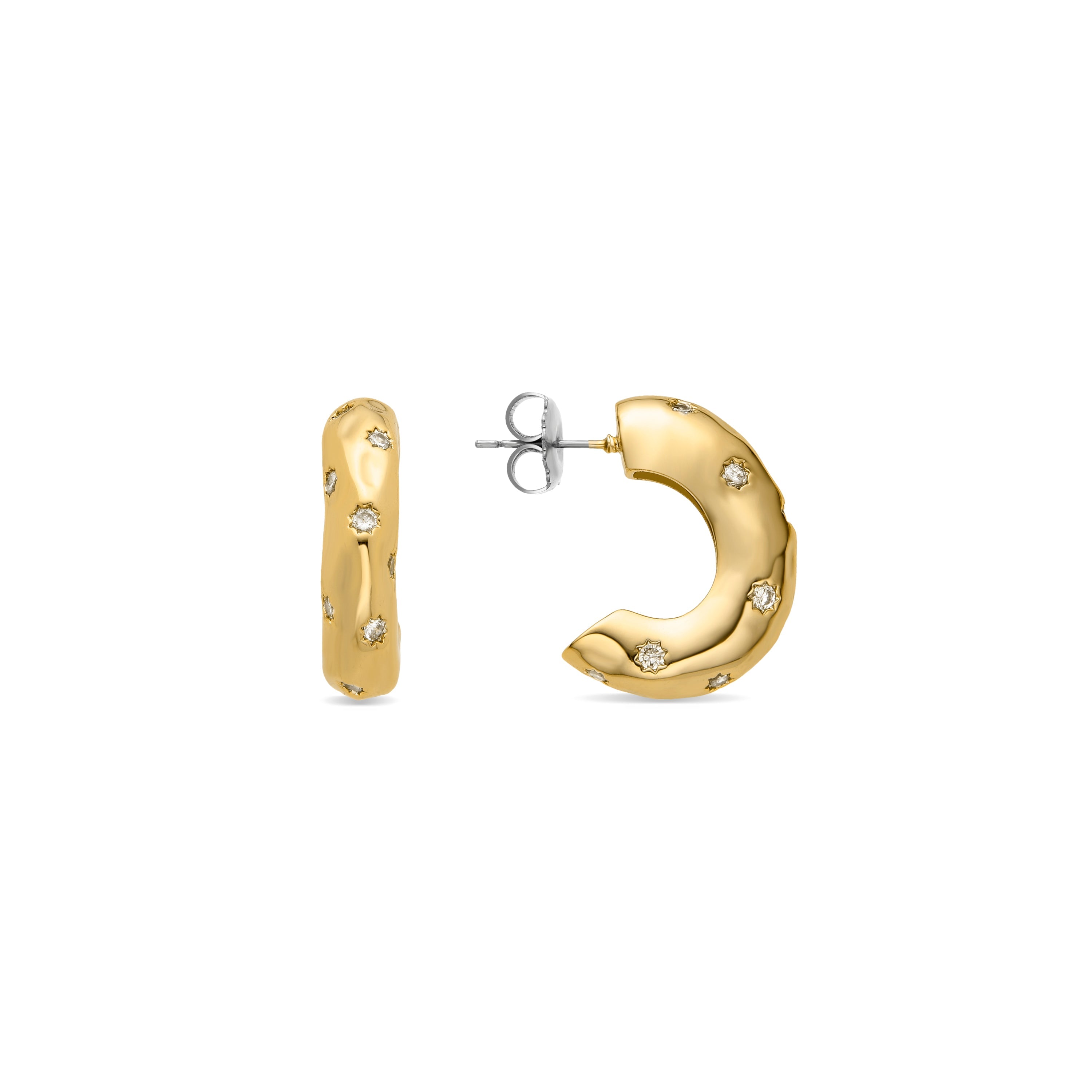 Pendientes con Circonita Brillante acabados en oro amarillo 18K - Nysse