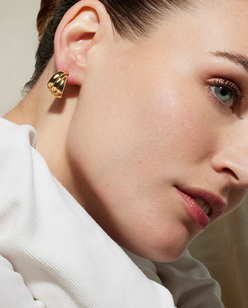 18K gold-finished earrings - Abeth