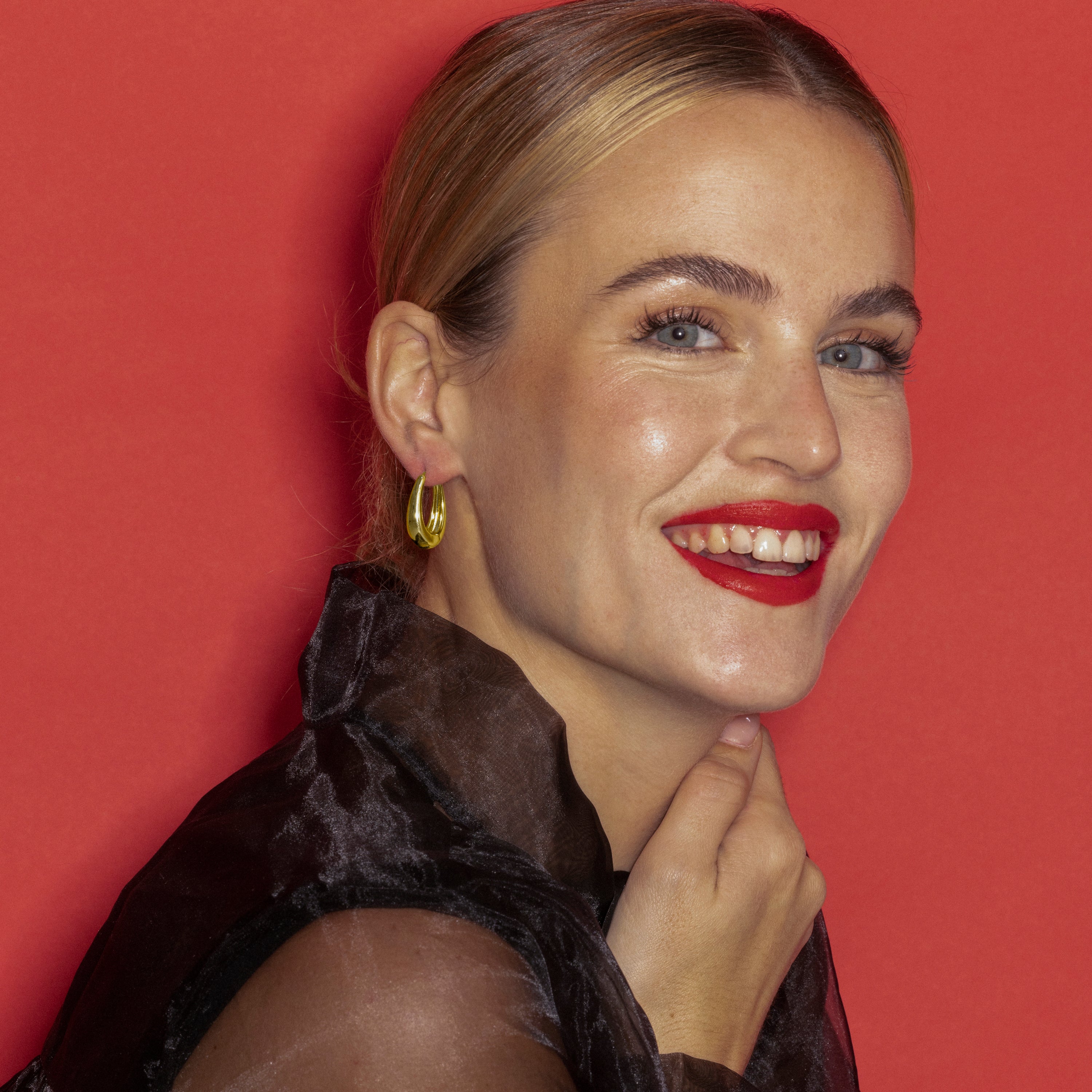 18k gold-finished earrings - Luya