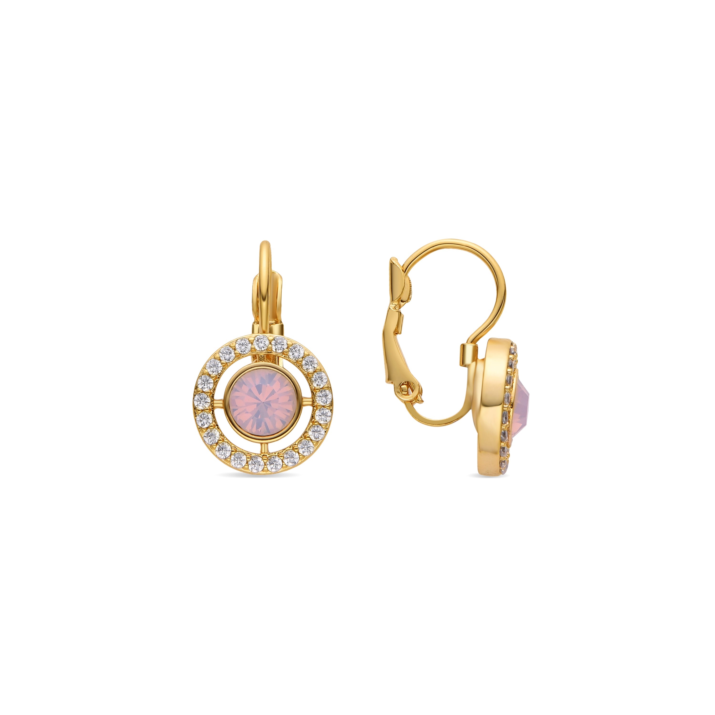 Earrings with brilliant zirconia, 18k gold finish - Othal