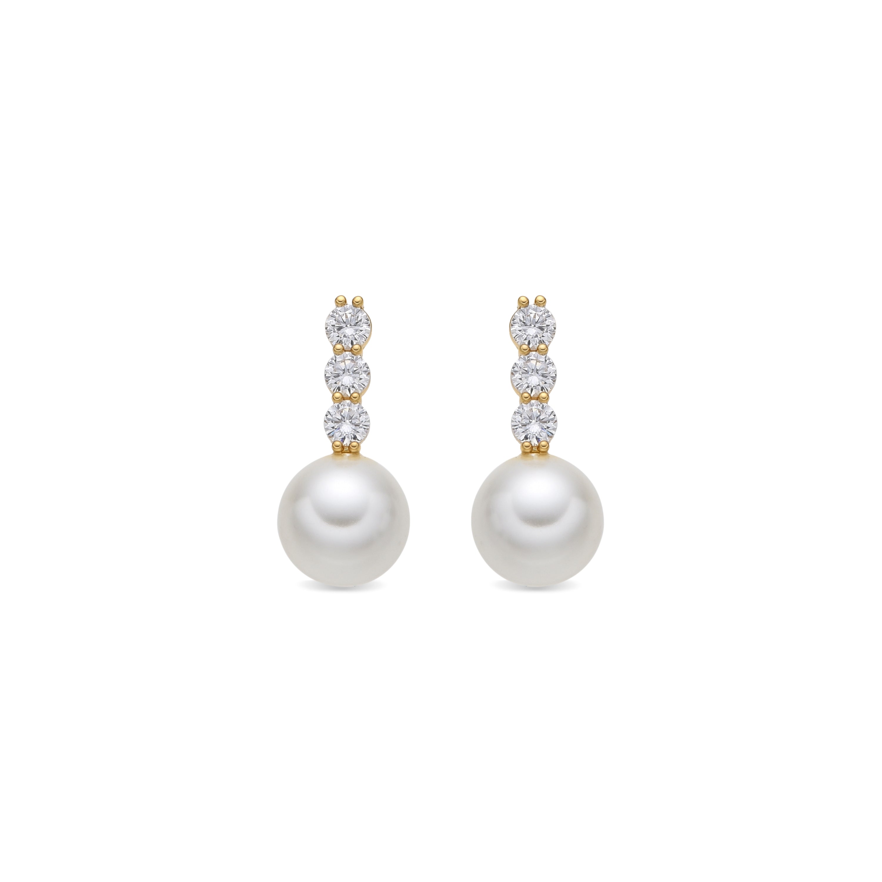 18k yellow gold finish earrings with white pearls - Anu