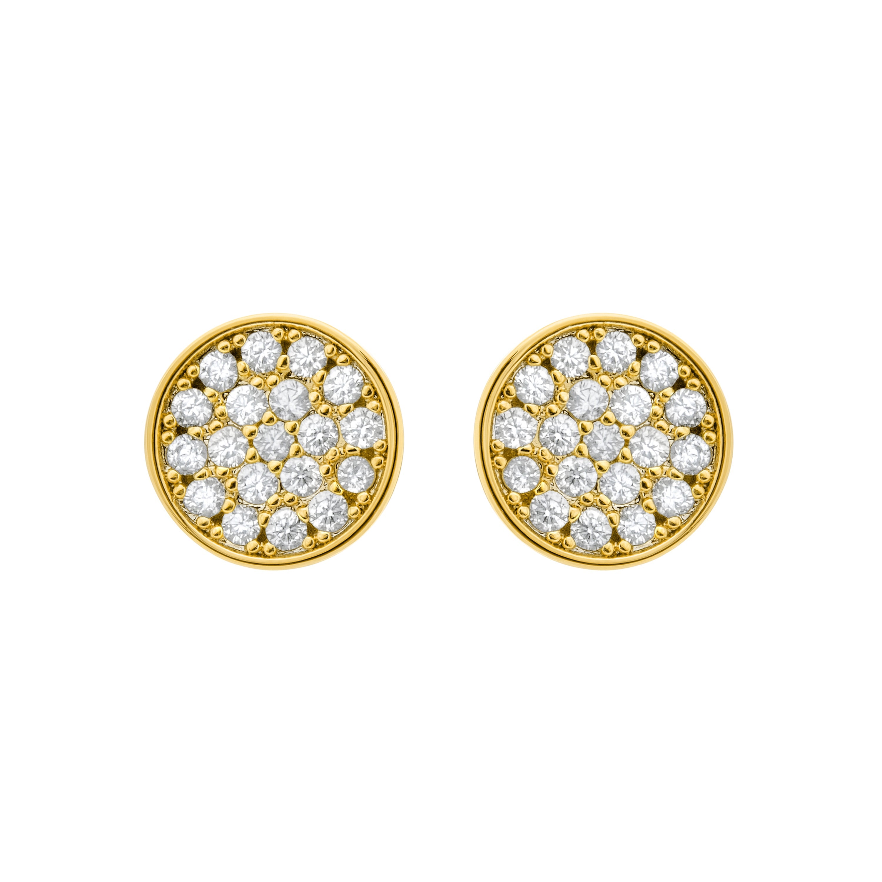 18k yellow gold finish earrings - Rounvi