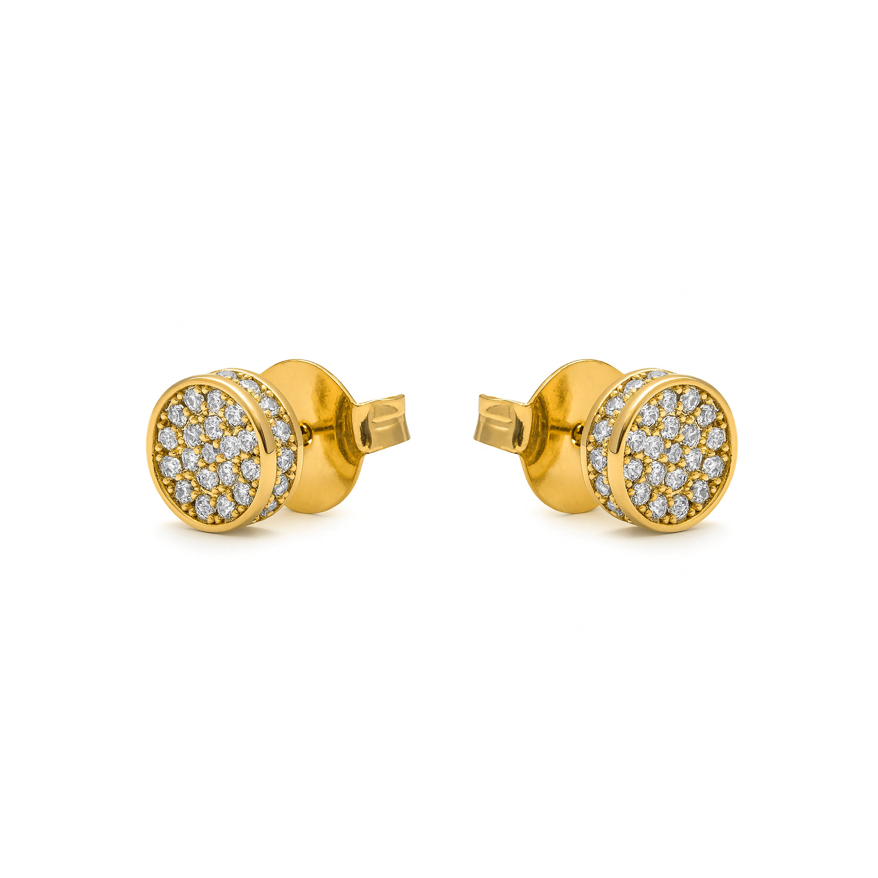 18k yellow gold finish earrings - Rounvi