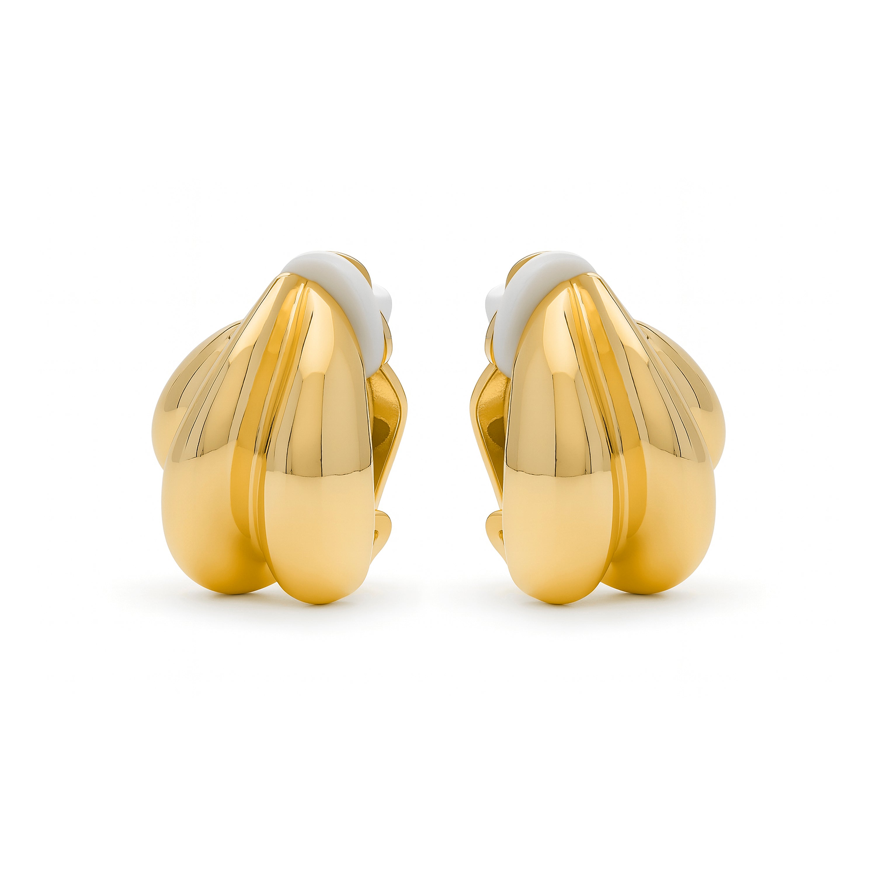 18k yellow gold finish earrings - Xiwind
