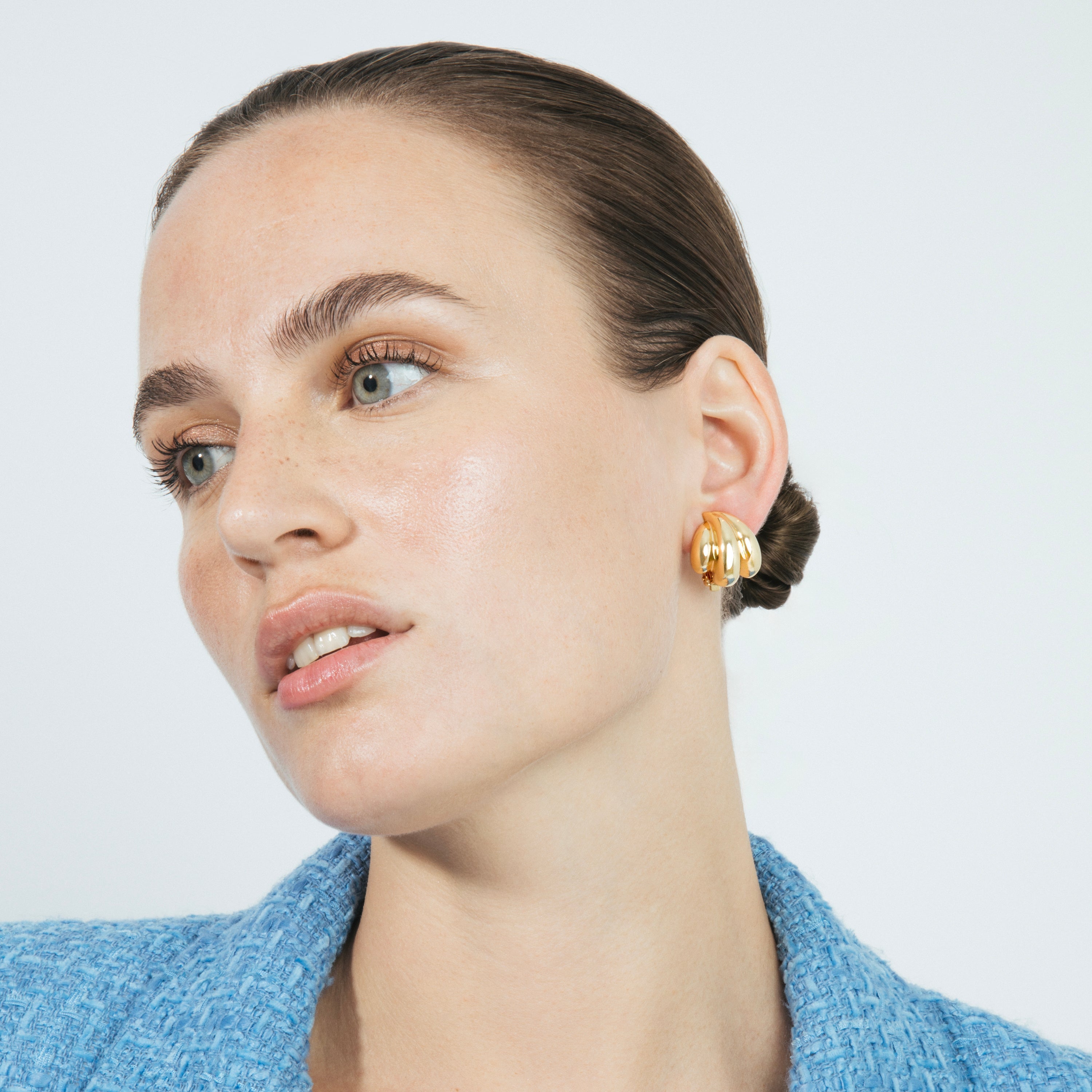 18k yellow gold finish earrings - Xiwind