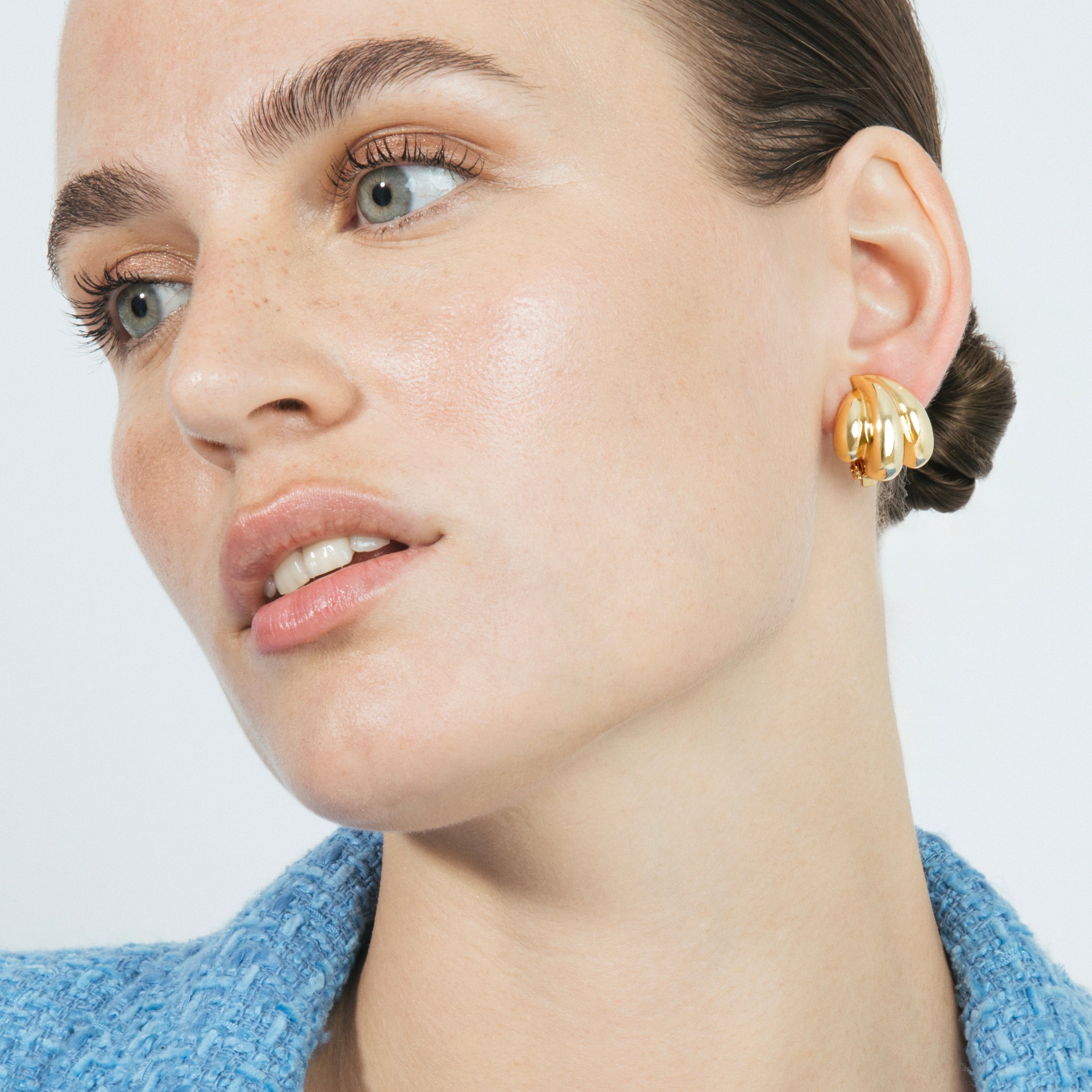 18k yellow gold finish earrings - Xiwind