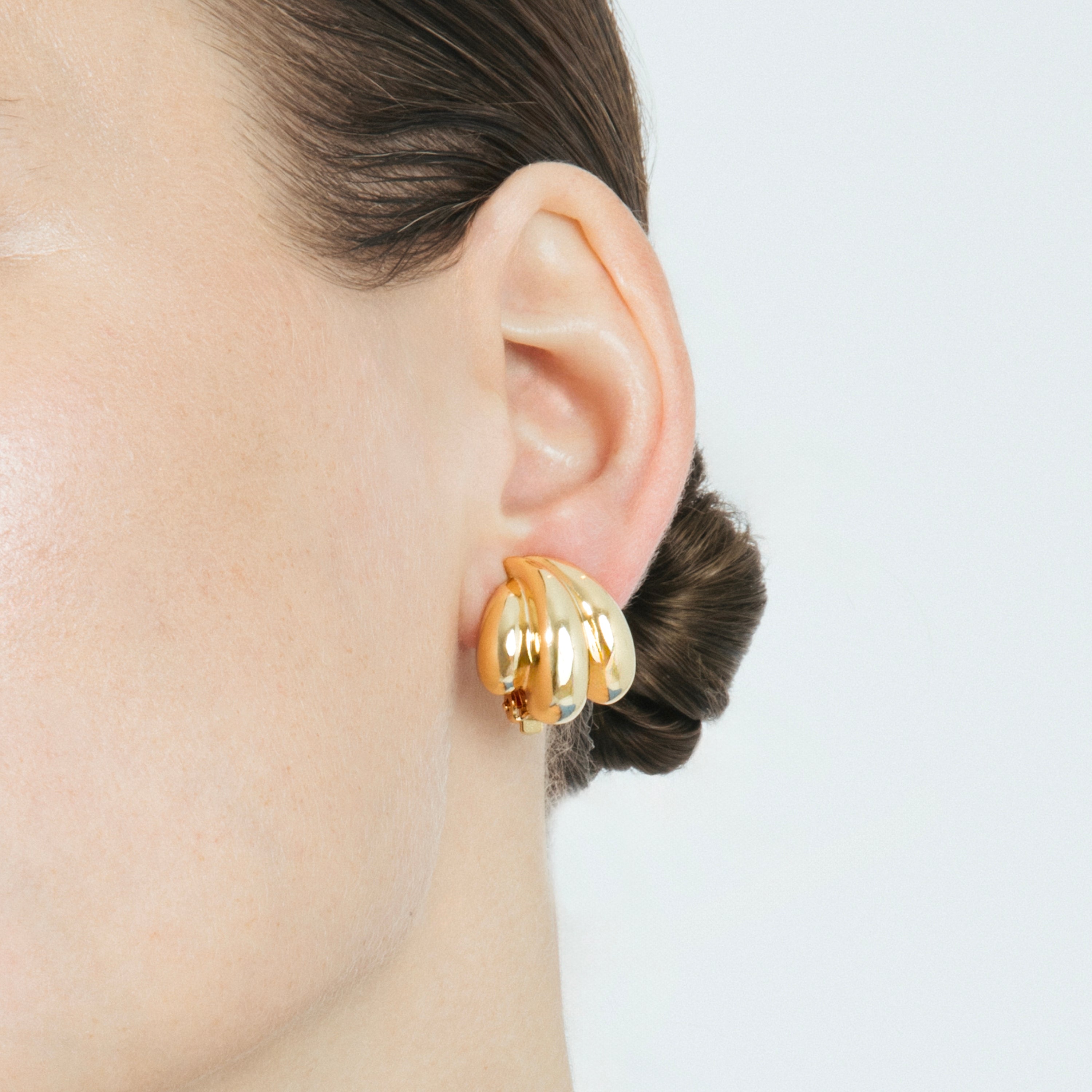 18k yellow gold finish earrings - Xiwind