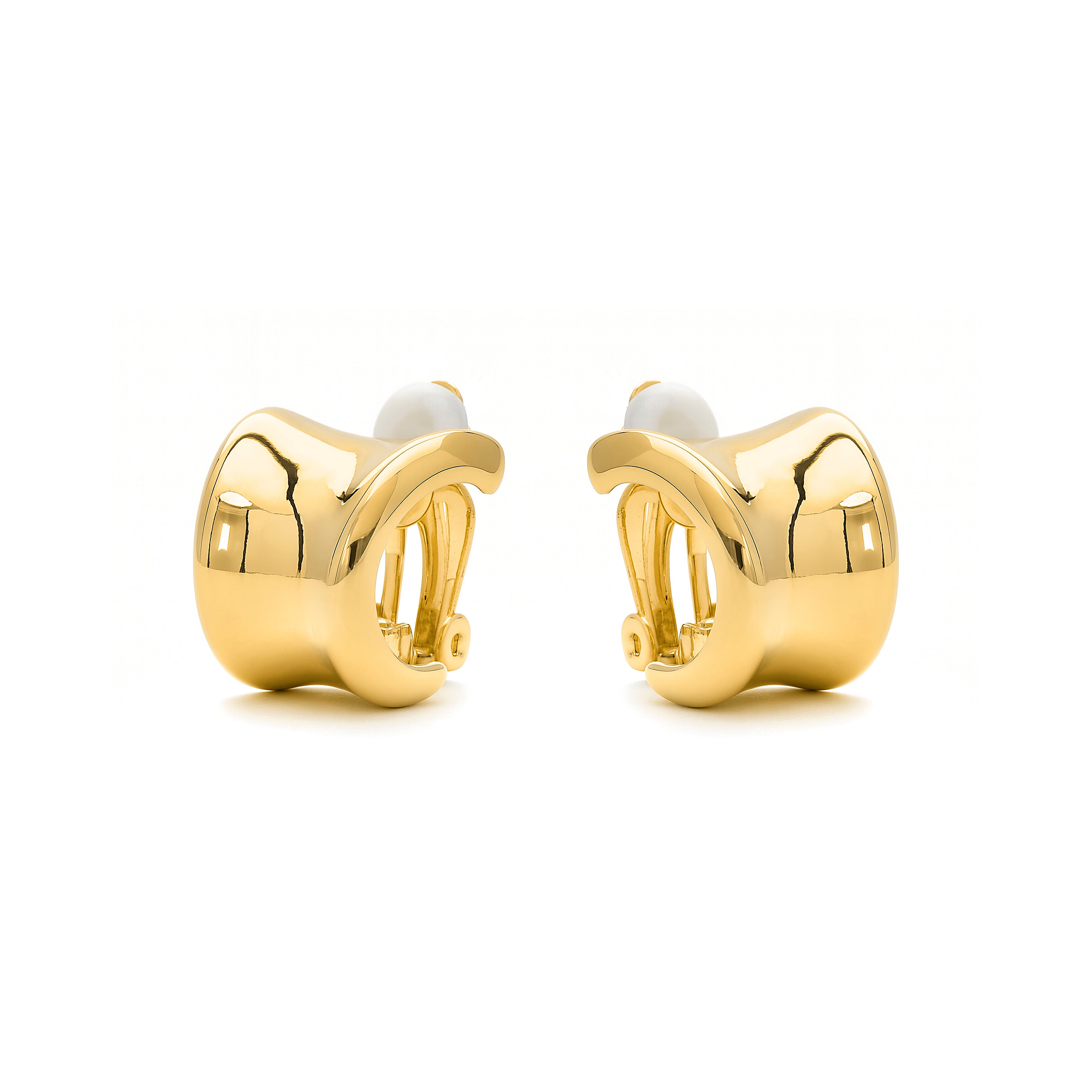 18k yellow gold finish earrings - Waze