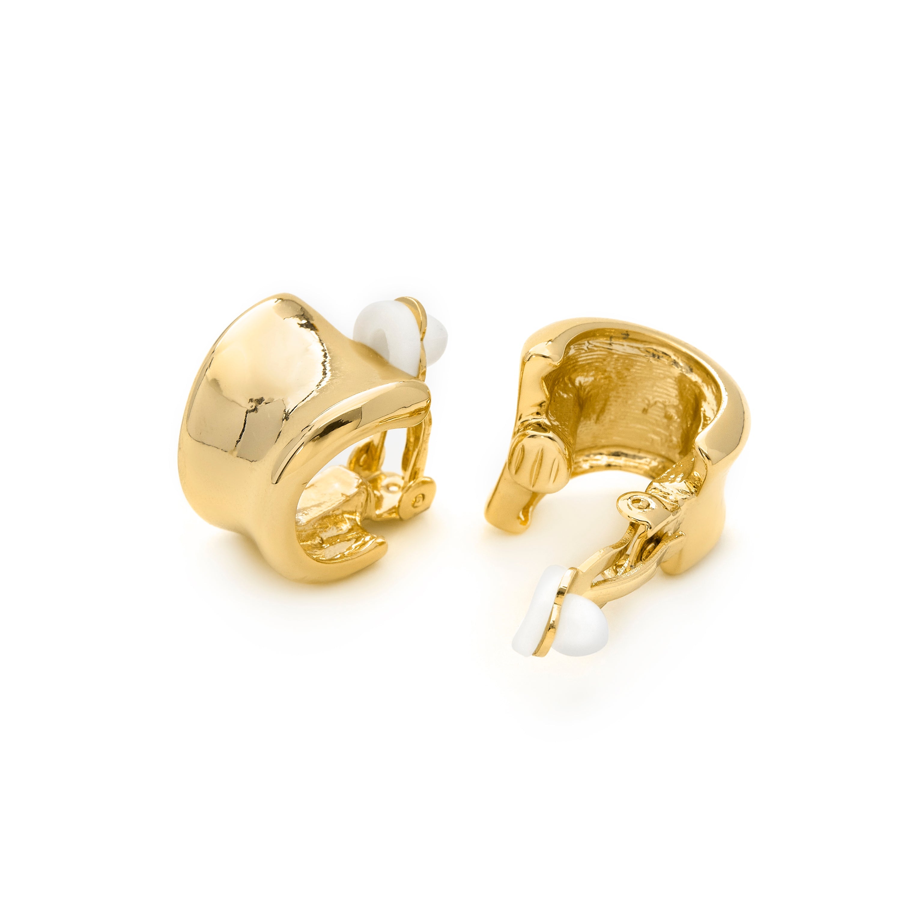 18k yellow gold finish earrings - Waze