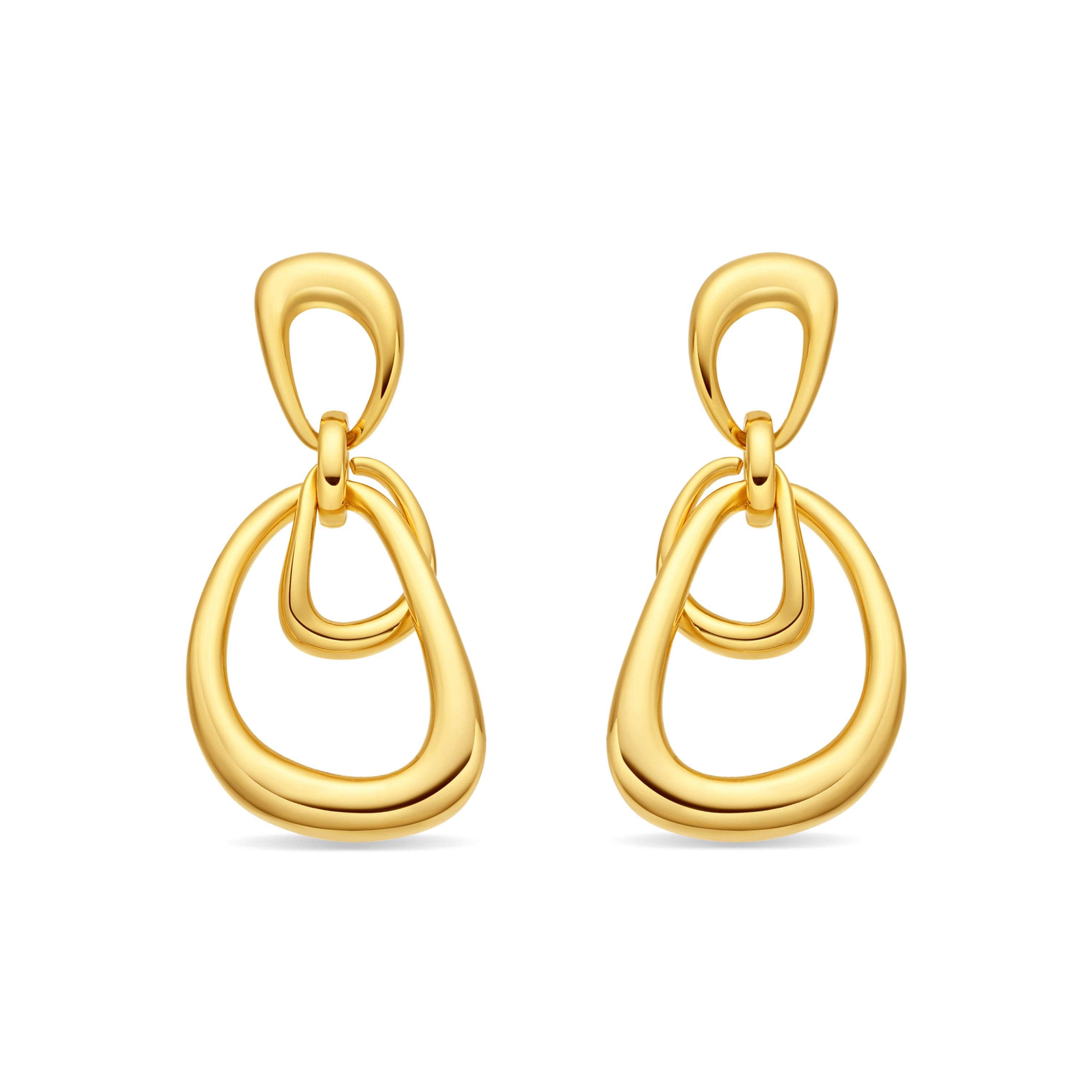 18k yellow gold finish earrings - Sapro
