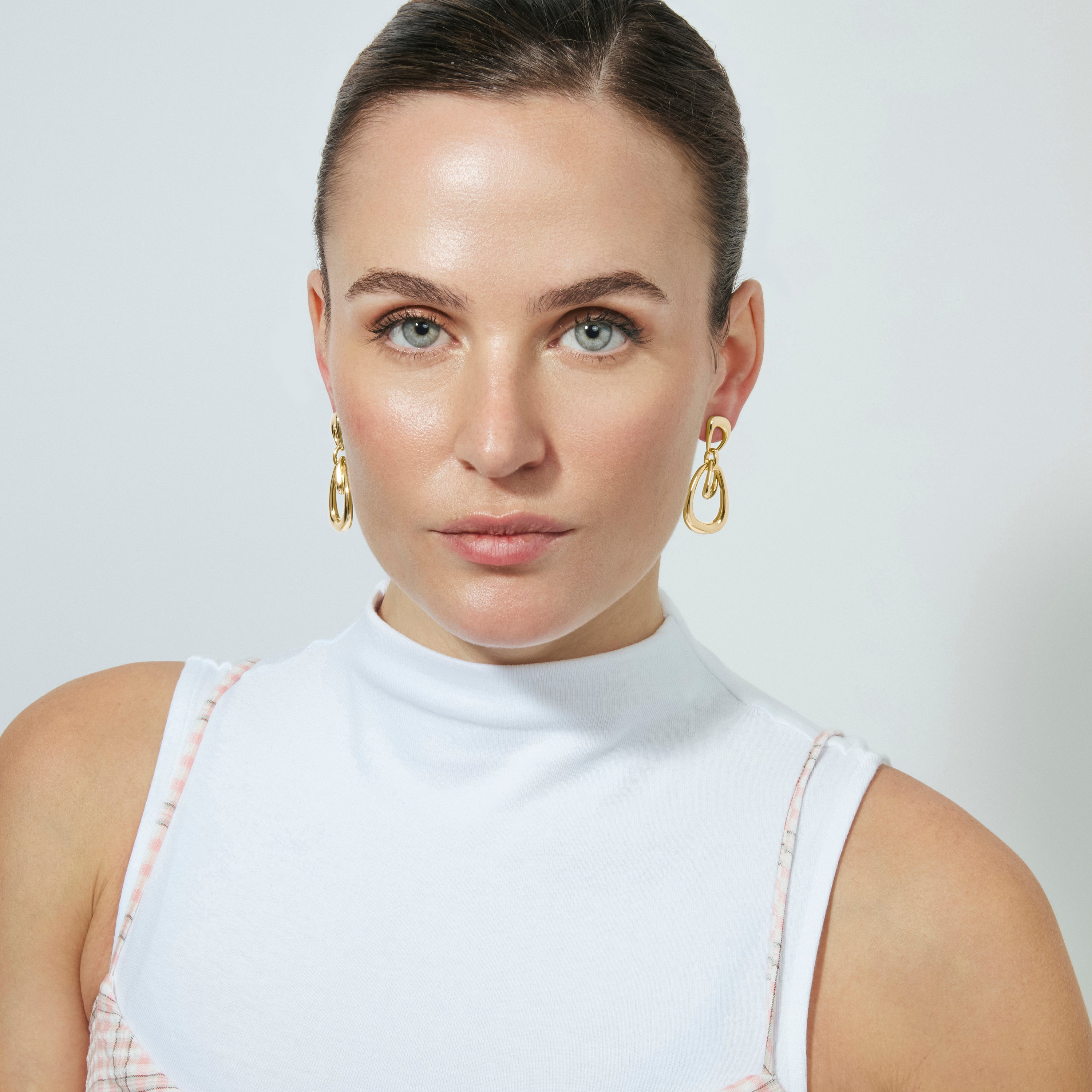 18k yellow gold finish earrings - Sapro