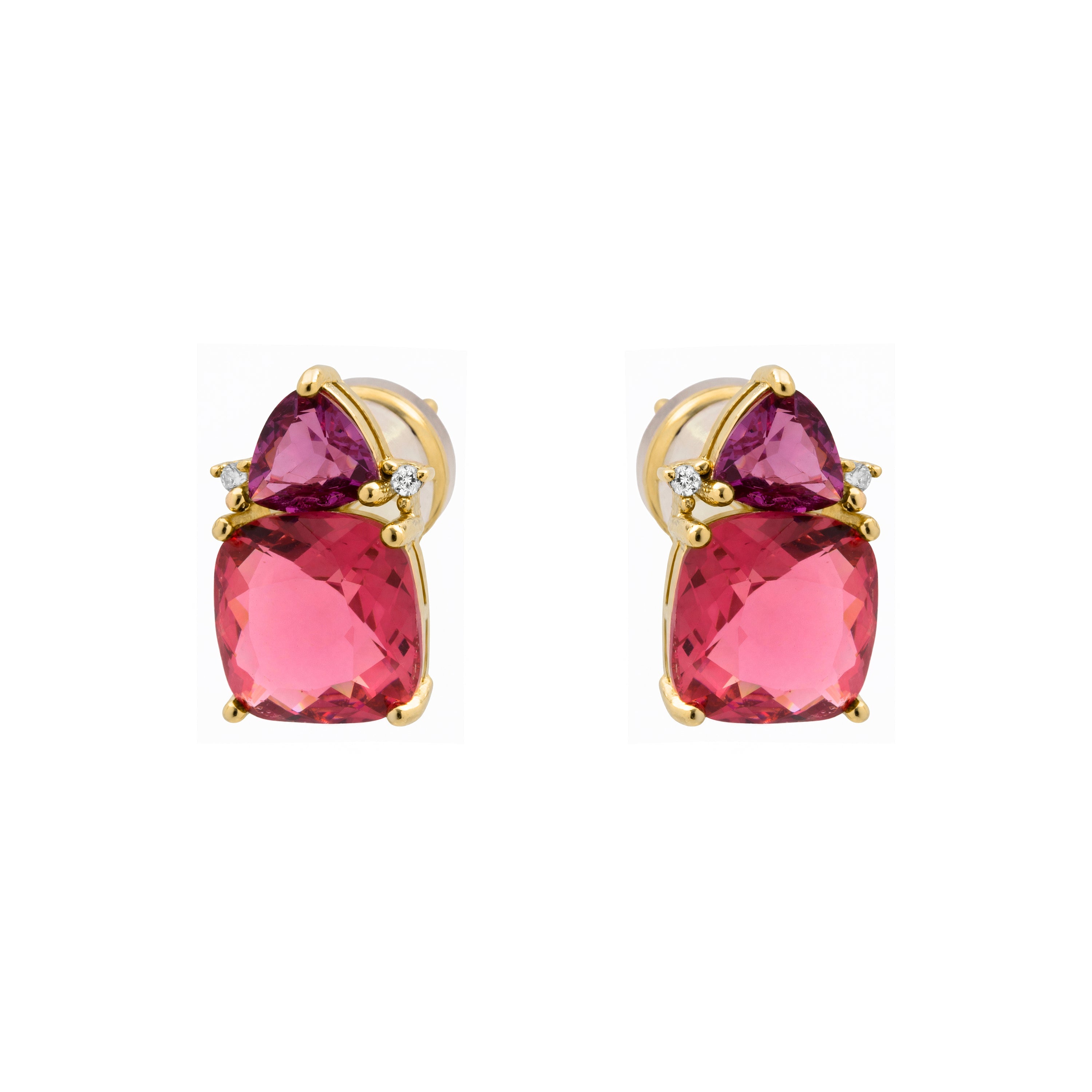 18k yellow gold-plated Hydrothermal Rose Quartz earrings - Ilkan