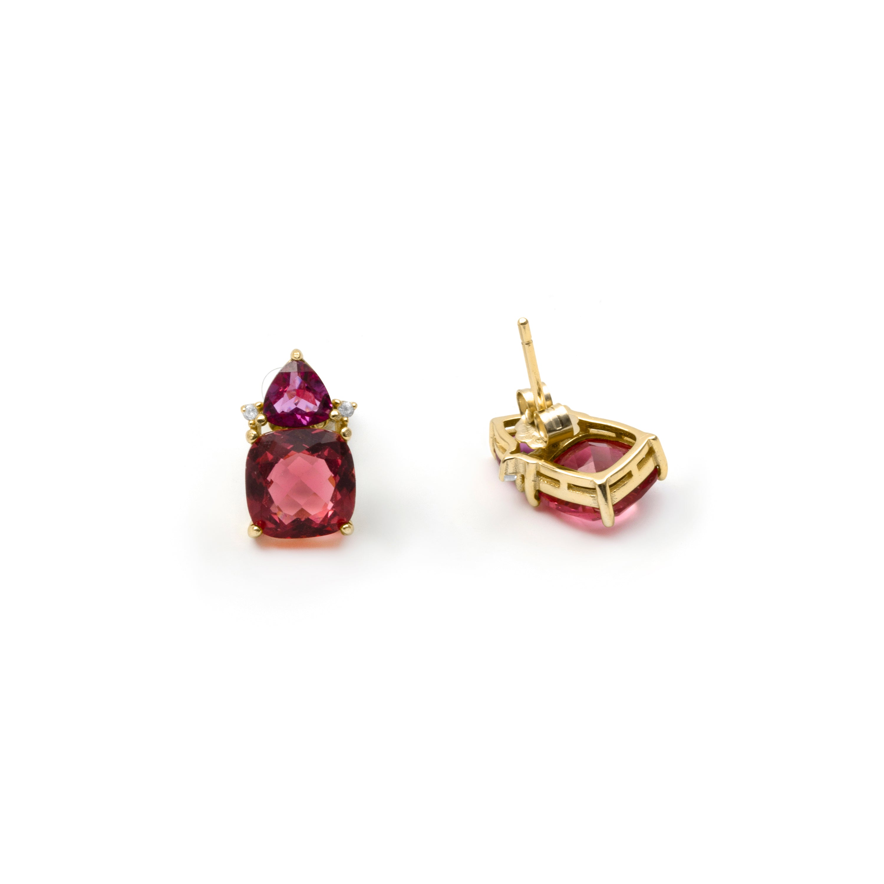 18k yellow gold-plated Hydrothermal Rose Quartz earrings - Ilkan