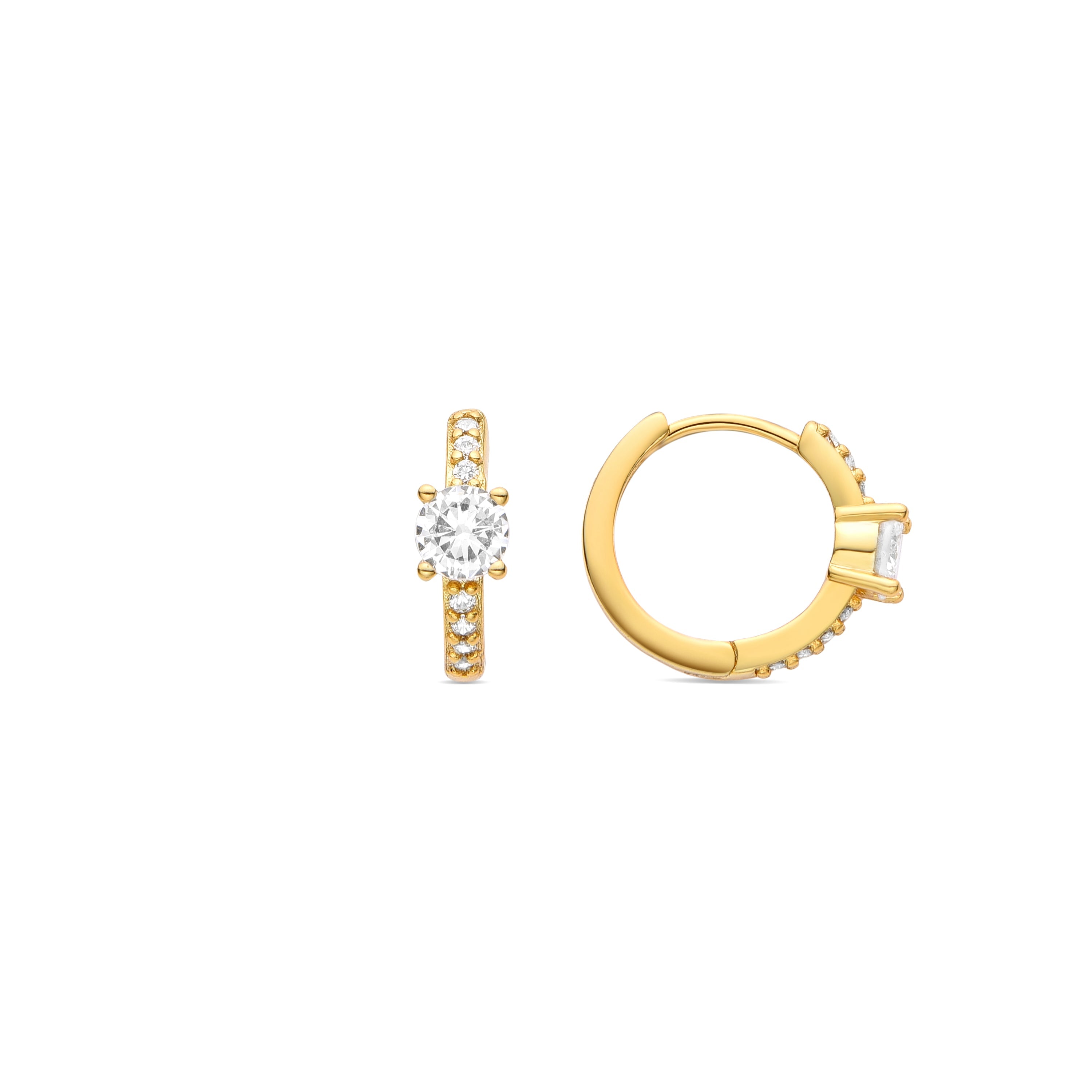 Brilliant Zirconia Earrings Finished in 18K Yellow Gold - Mahne