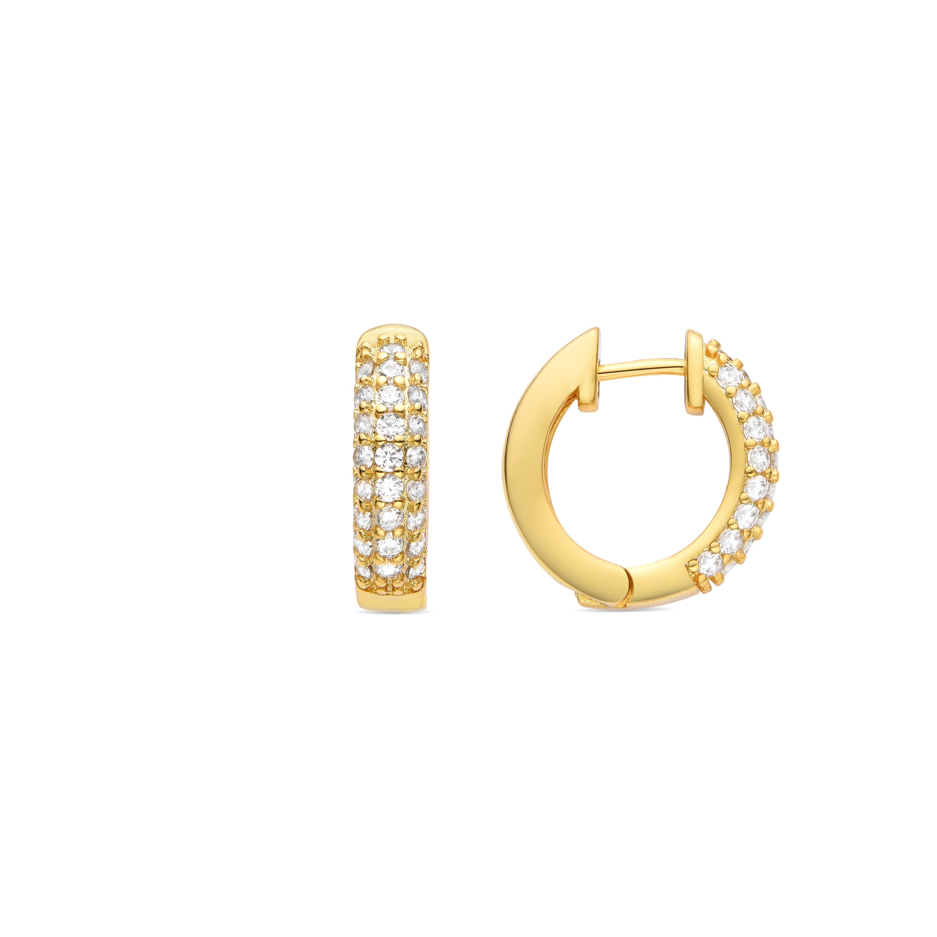 Brilliant Zirconia Earrings Finished in 18K Yellow Gold - Rieli