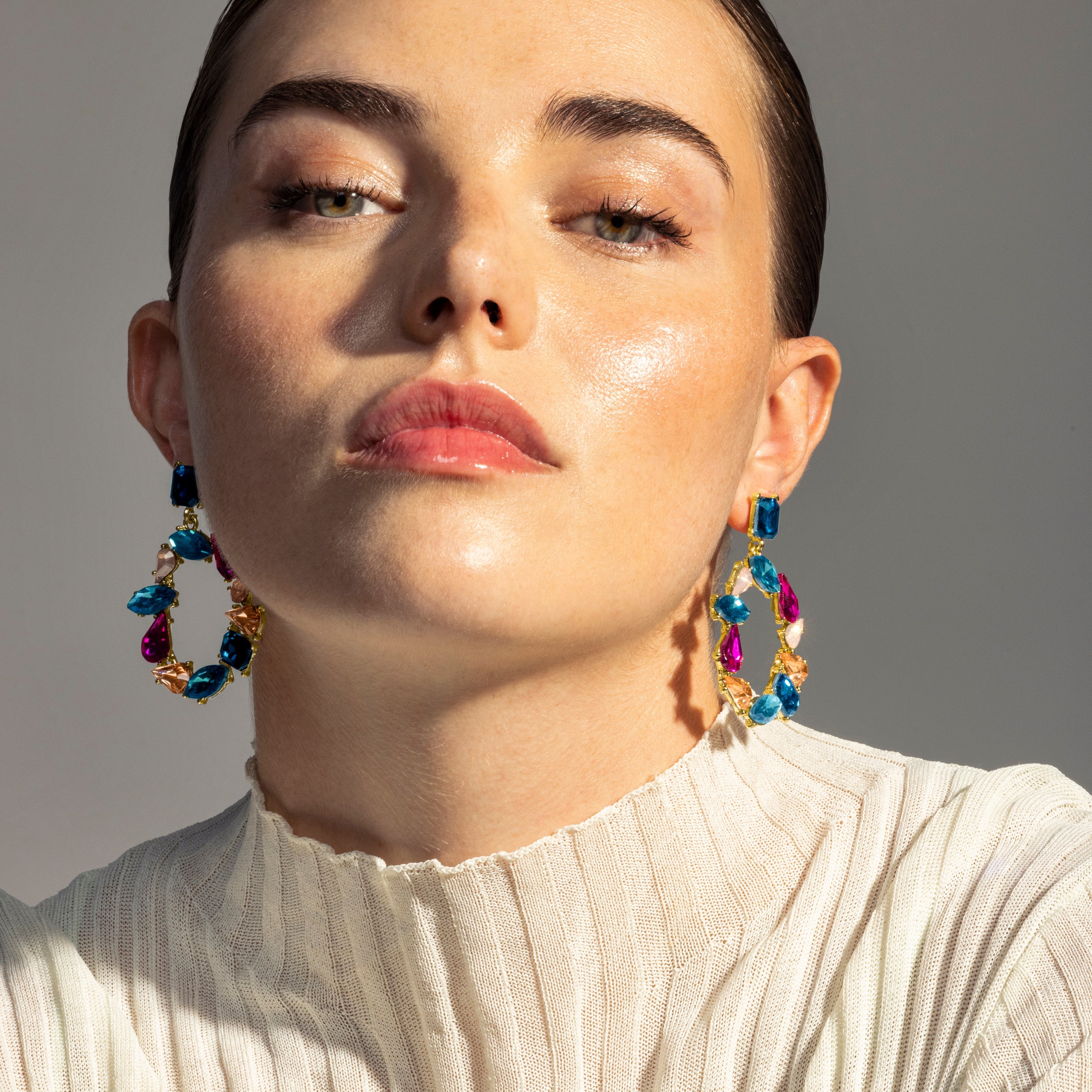 Durblai earrings, 18k gold finish