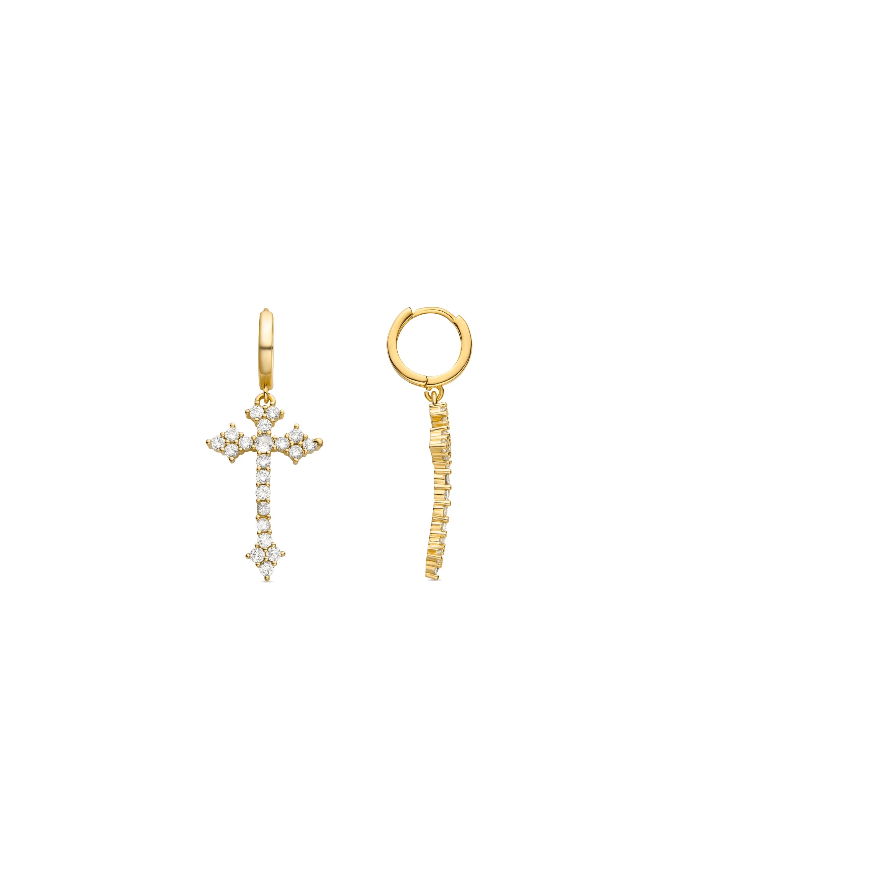 Pendientes de Circonita Brillante acabados en oro amarillo 18K - Lysay