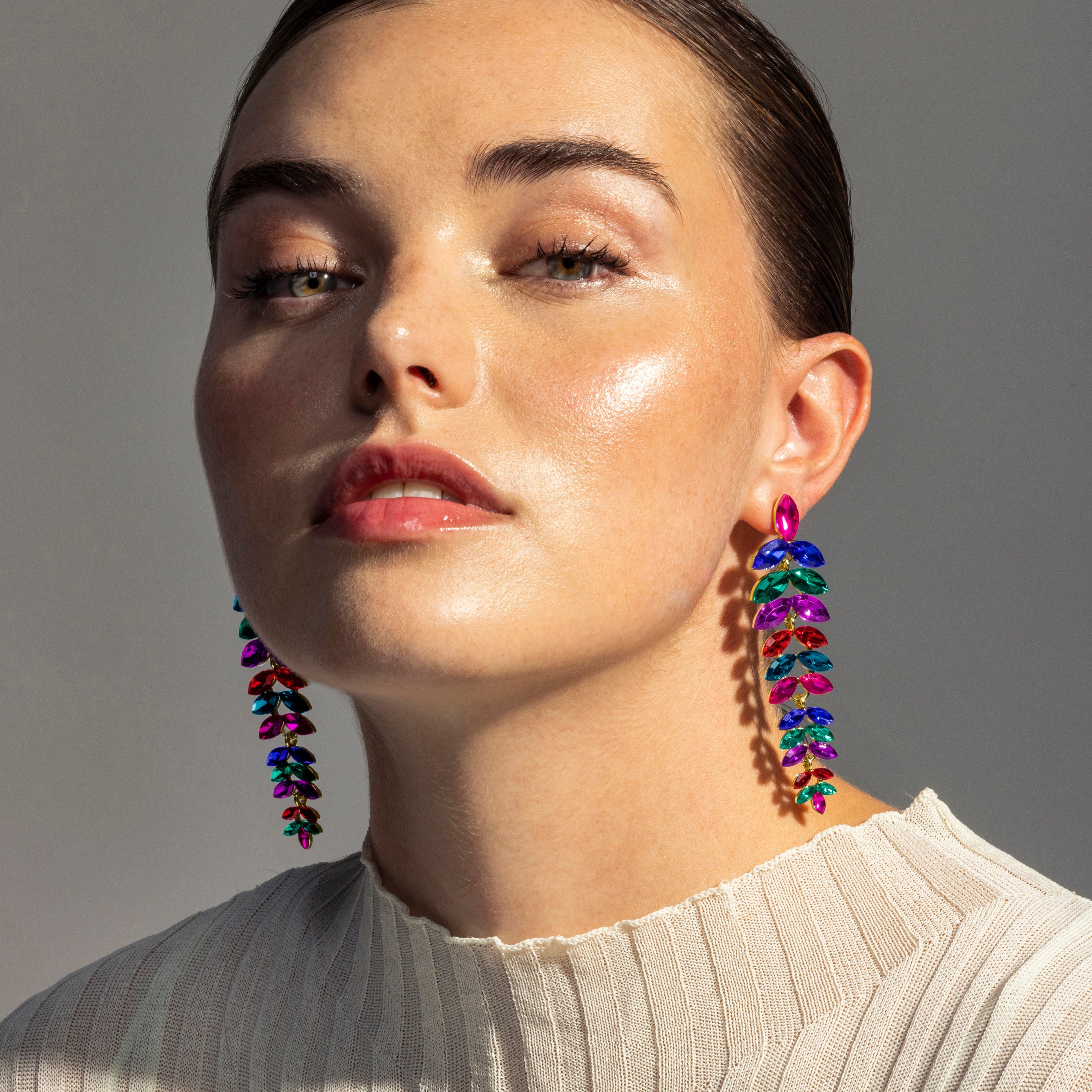 Nex earrings, 18k gold finish