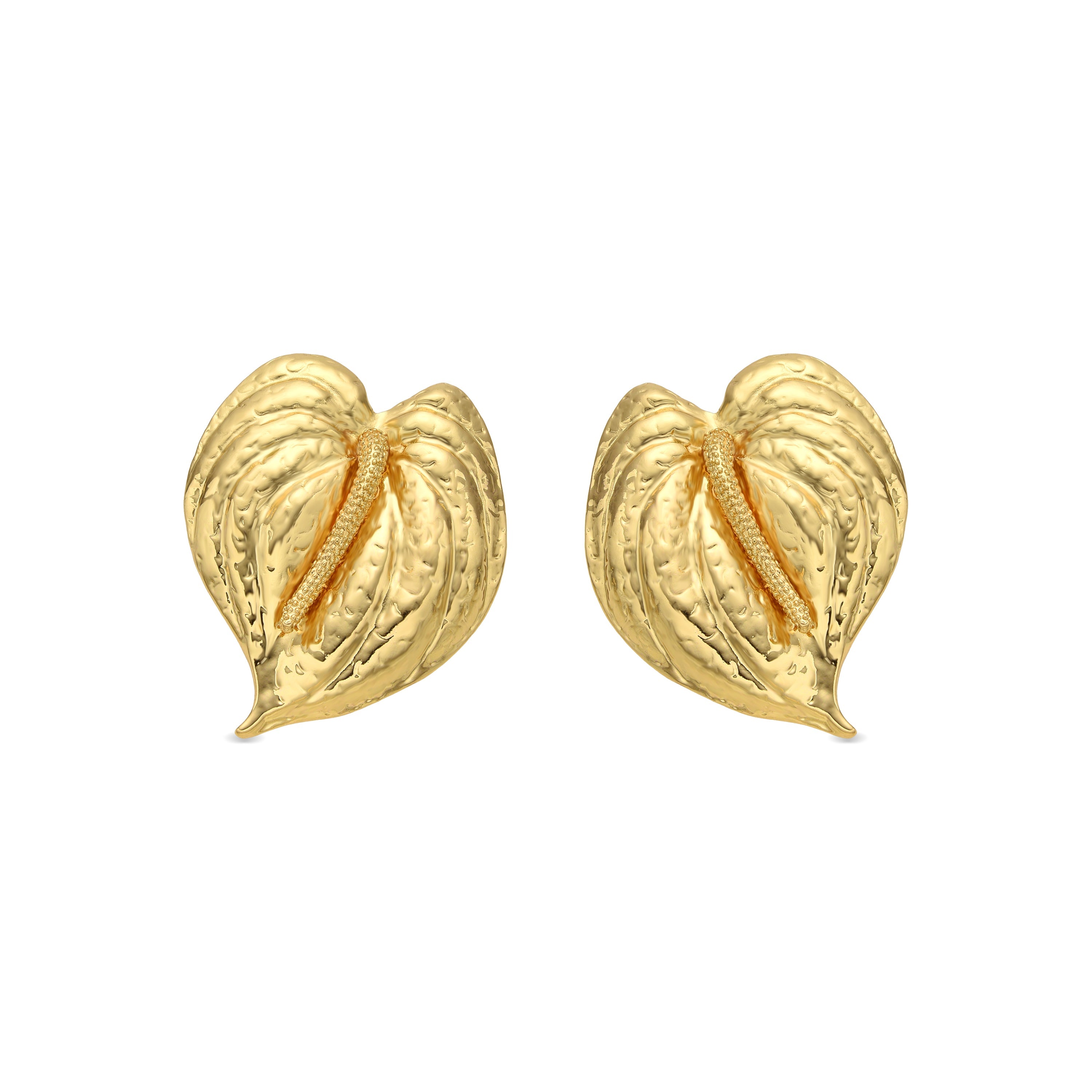 18k yellow gold finish earrings - Huato