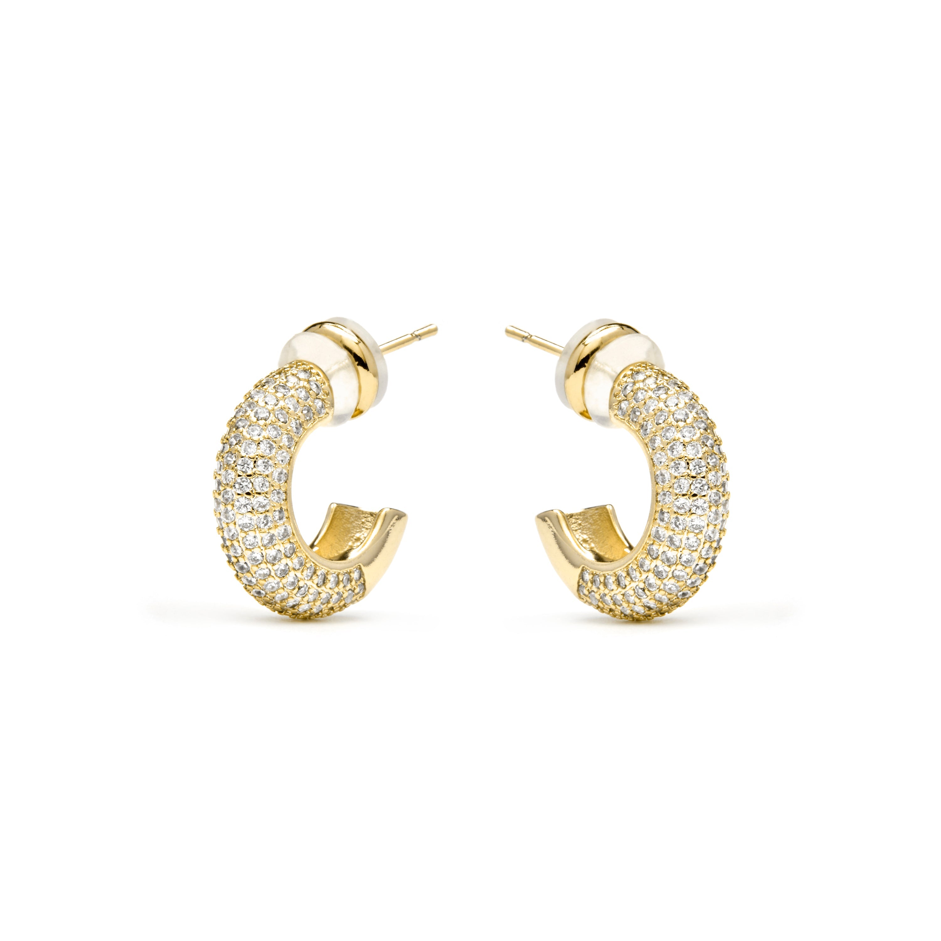 18k yellow gold finish earrings with brilliant zirconia - Niras