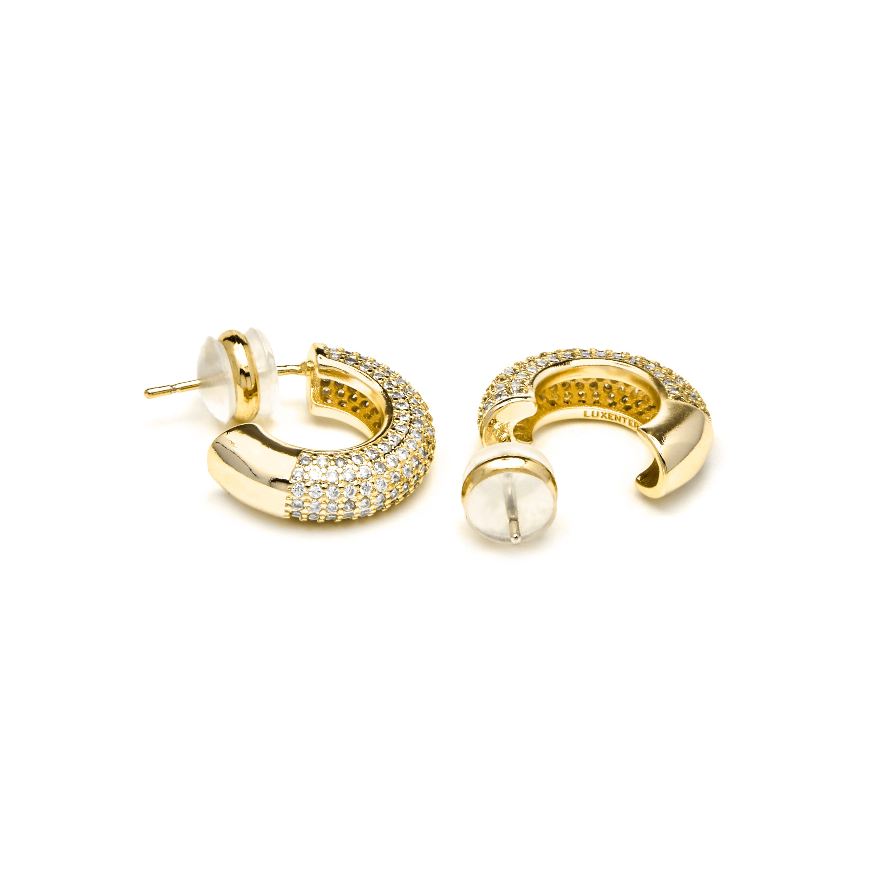 18k yellow gold finish earrings with brilliant zirconia - Niras