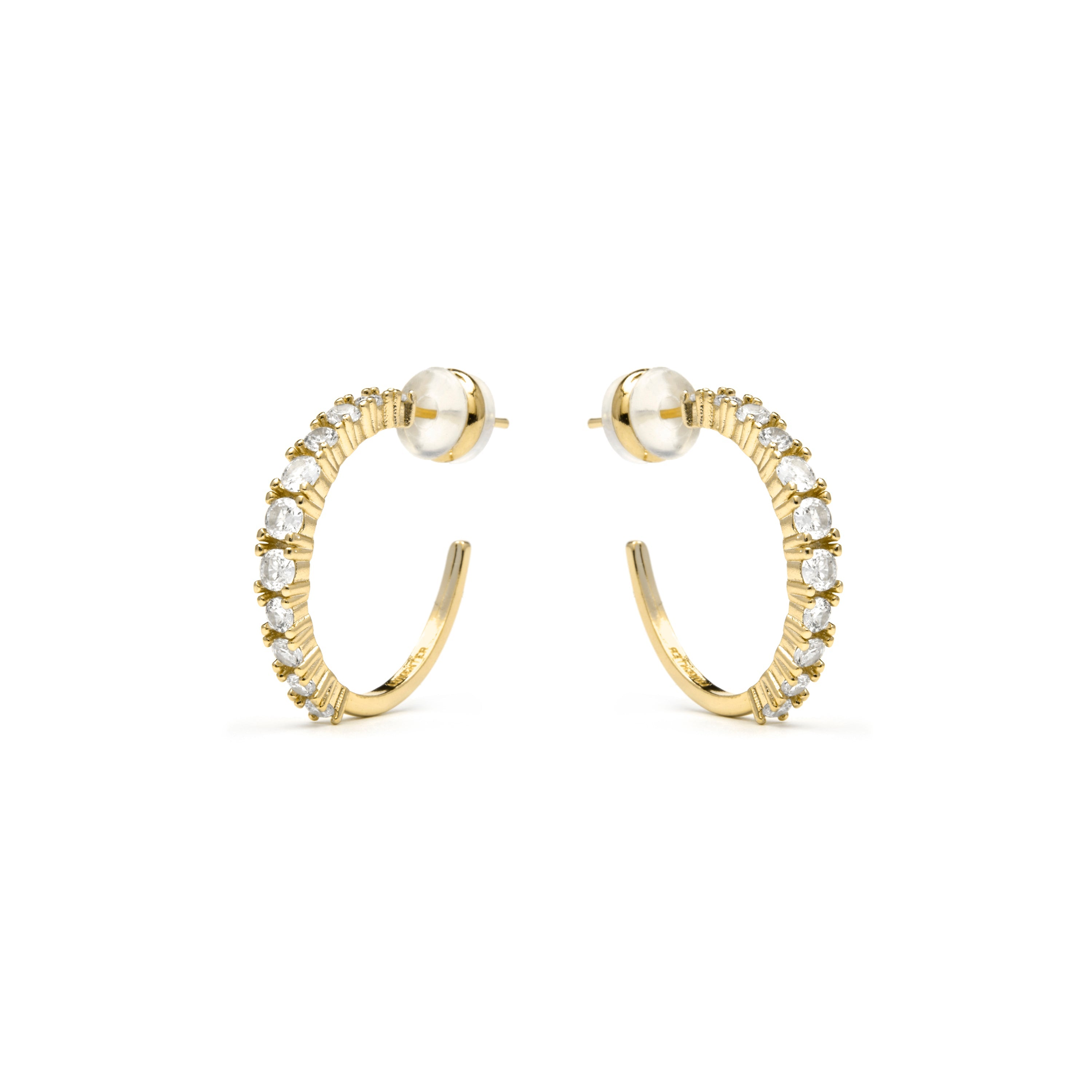 Pendientes acabado oro amarillo de 18k y Circonita Brillante - Remil