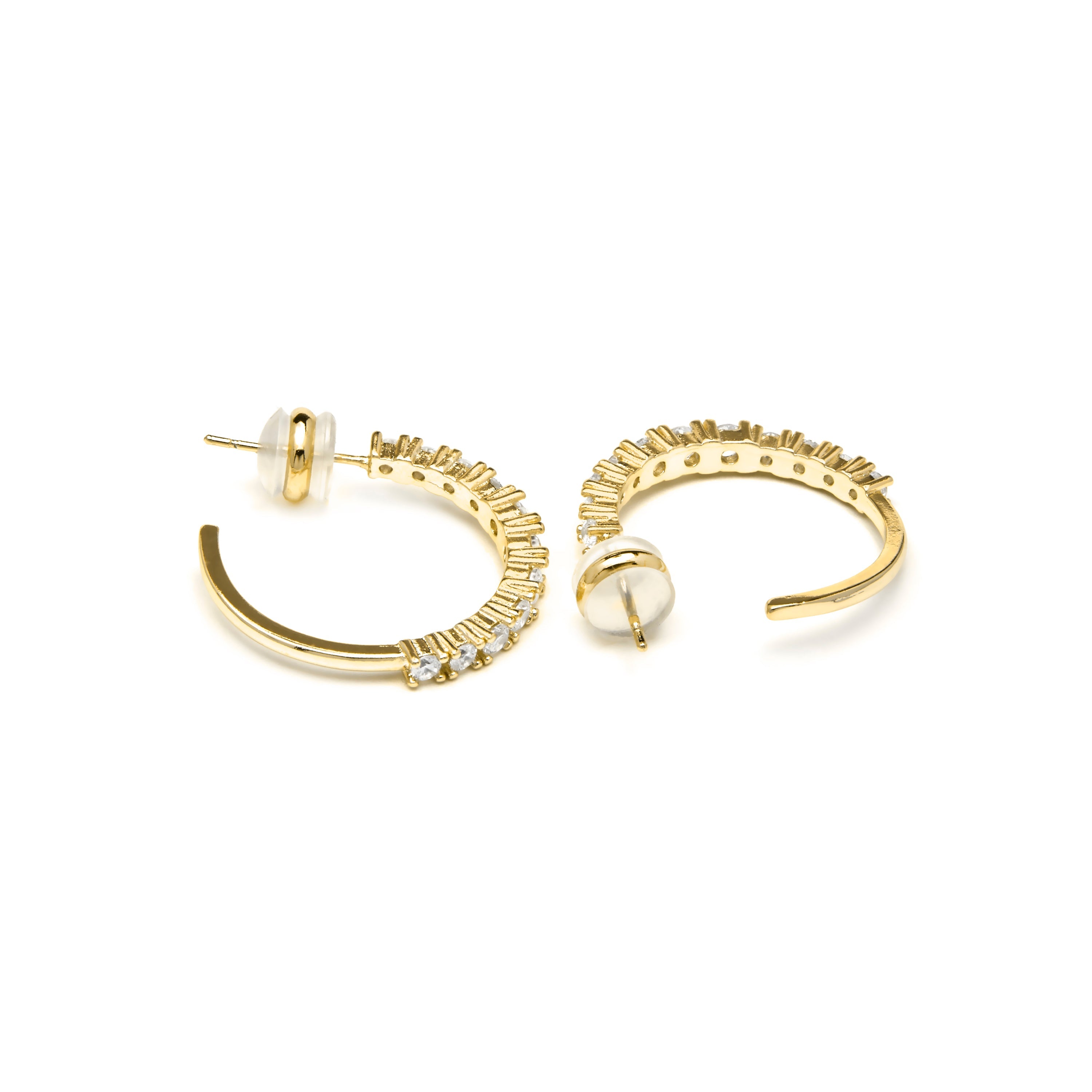 Pendientes acabado oro amarillo de 18k y Circonita Brillante - Remil