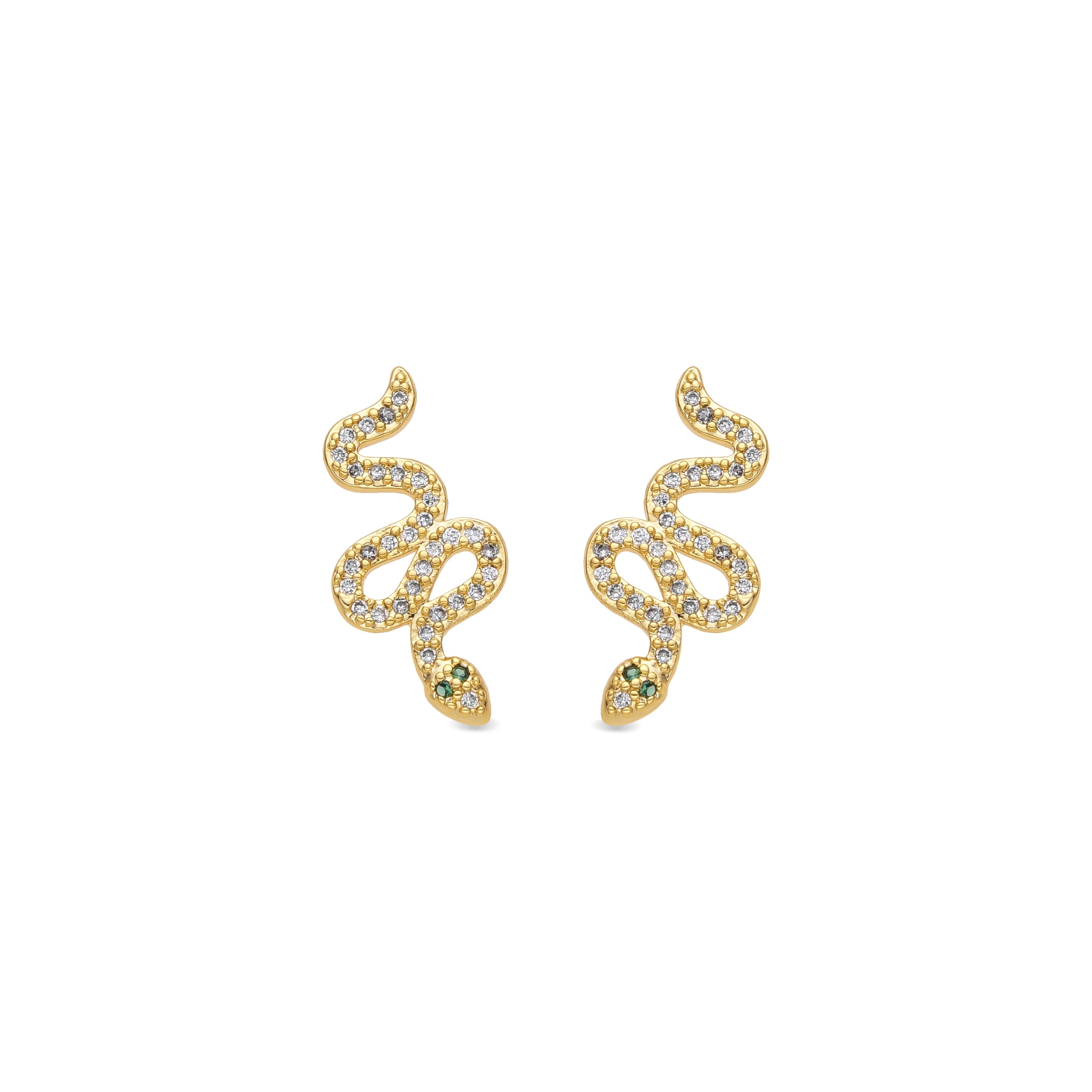 Brincos com acabamento em ouro amarelo 18k e zircônia brilhante - Norra