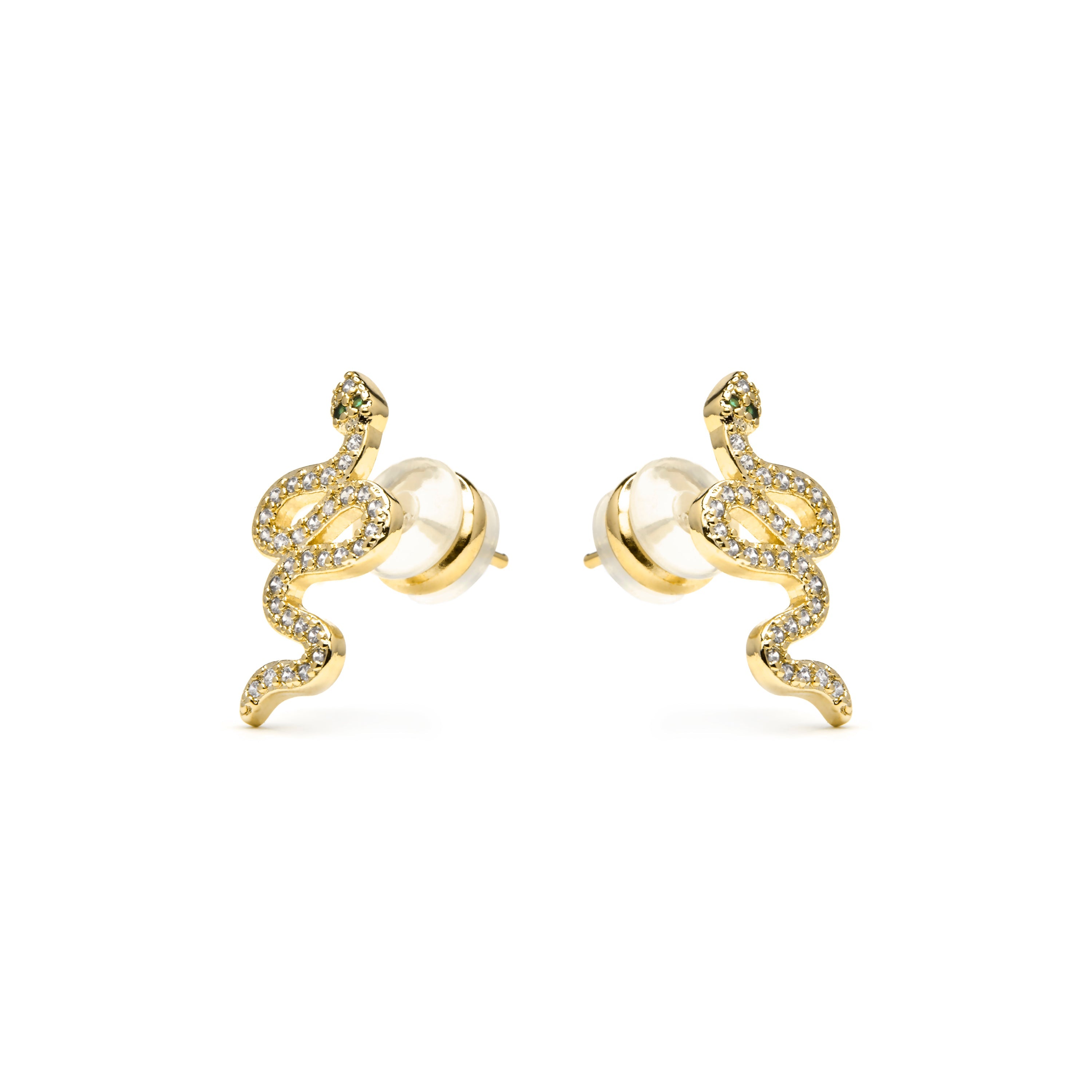 Brincos com acabamento em ouro amarelo 18k e zircônia brilhante - Norra