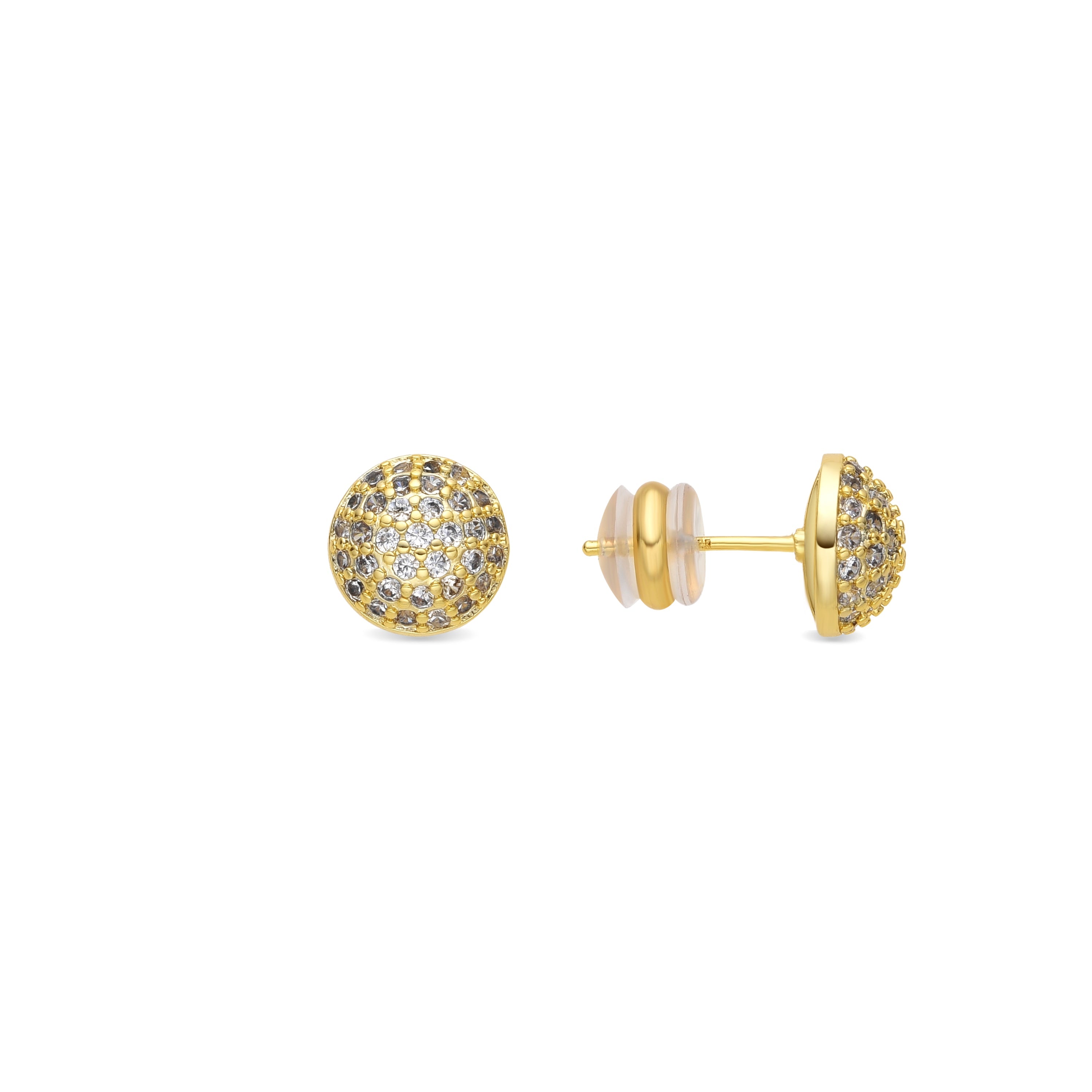 18k yellow gold finish earrings with brilliant zirconia - Yabi