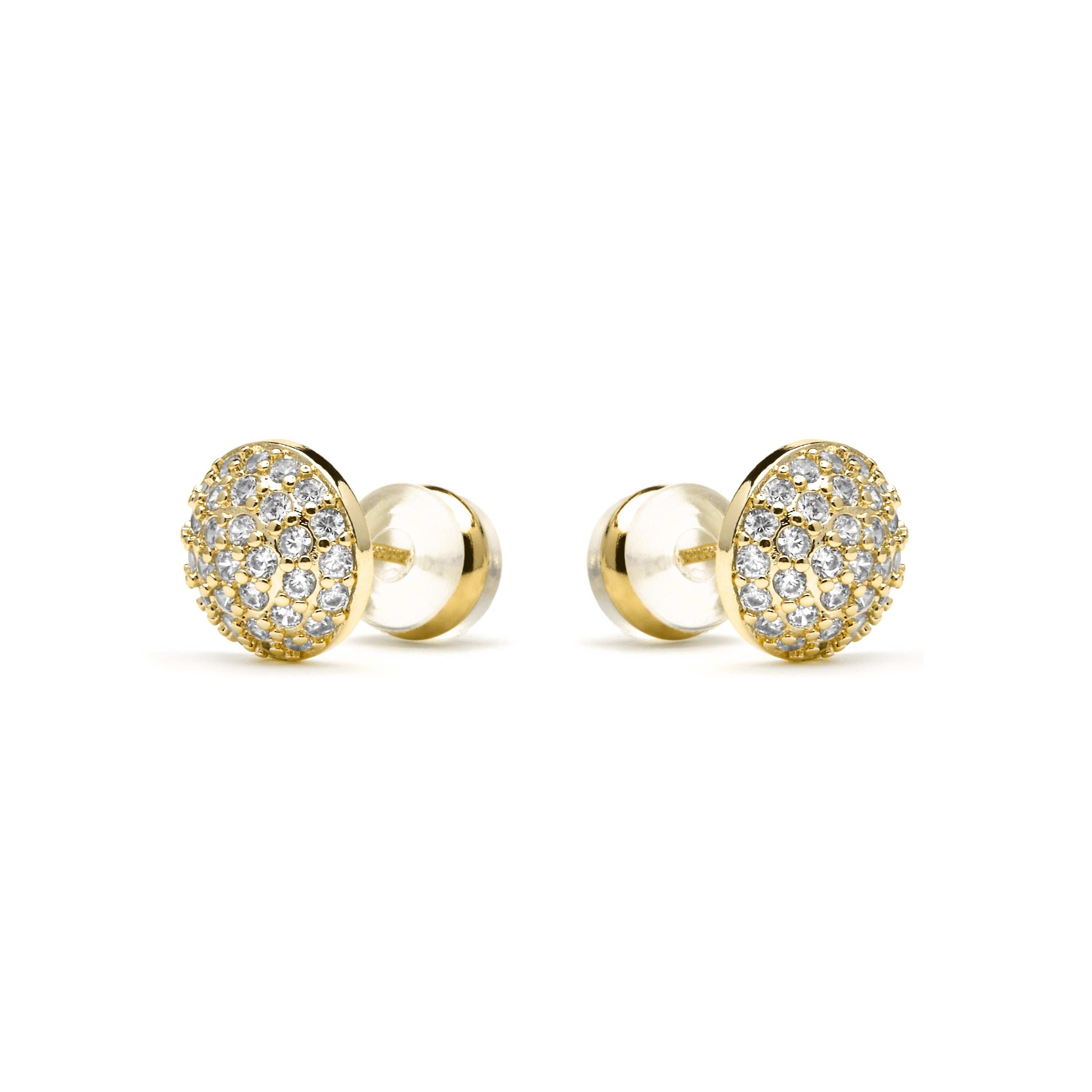 18k yellow gold finish earrings with brilliant zirconia - Yabi
