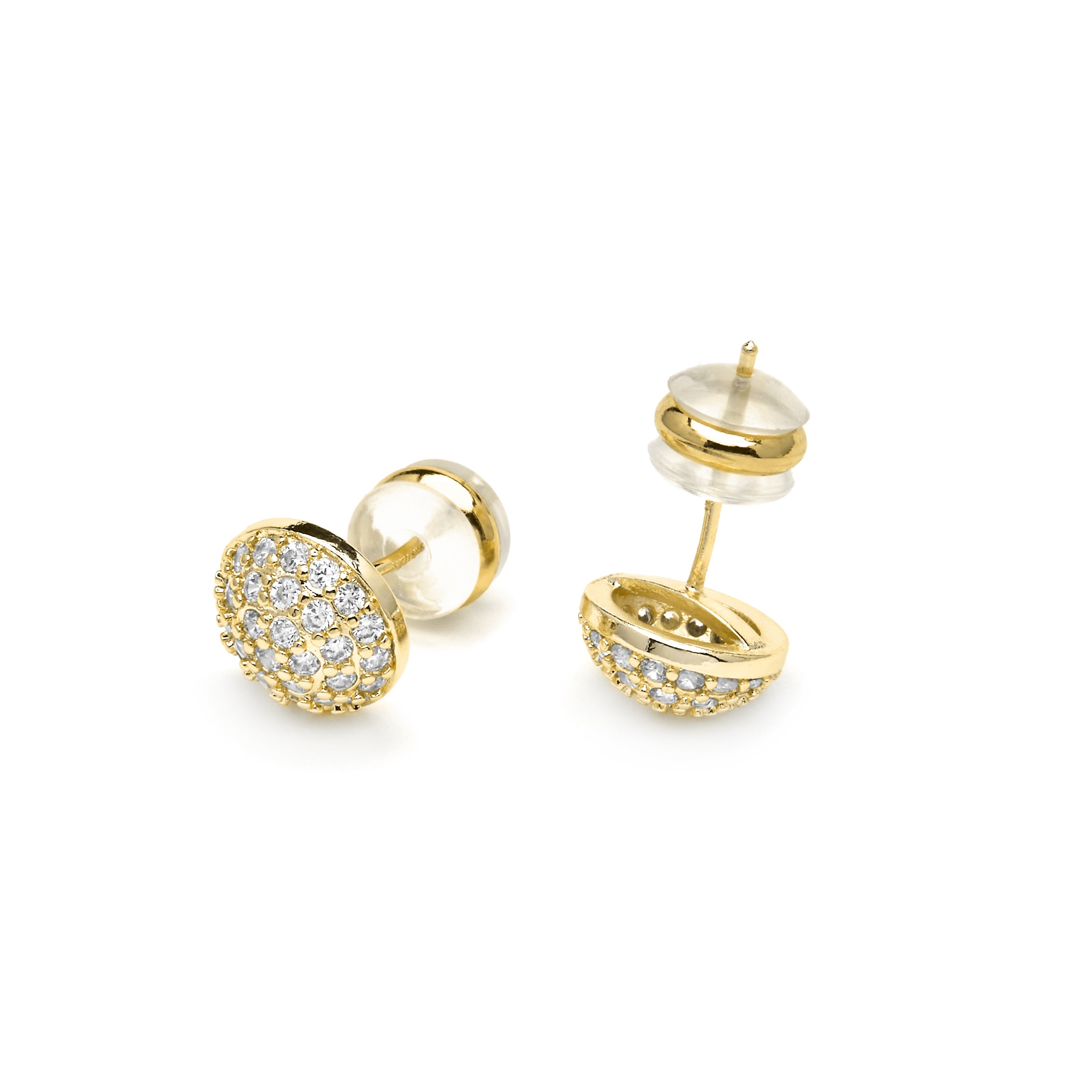 18k yellow gold finish earrings with brilliant zirconia - Yabi