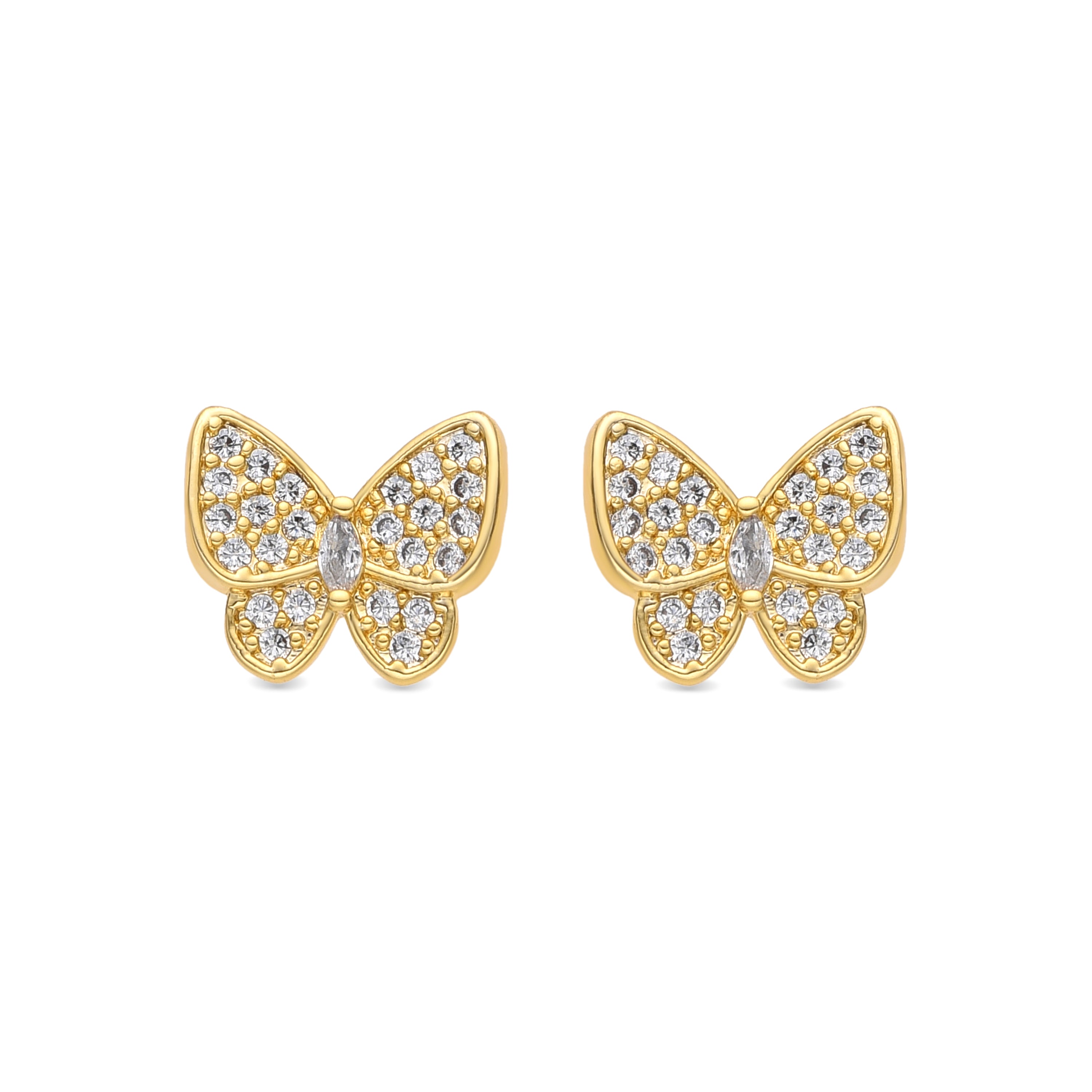 18k yellow gold finish earrings with brilliant zirconia - Vaxiuh