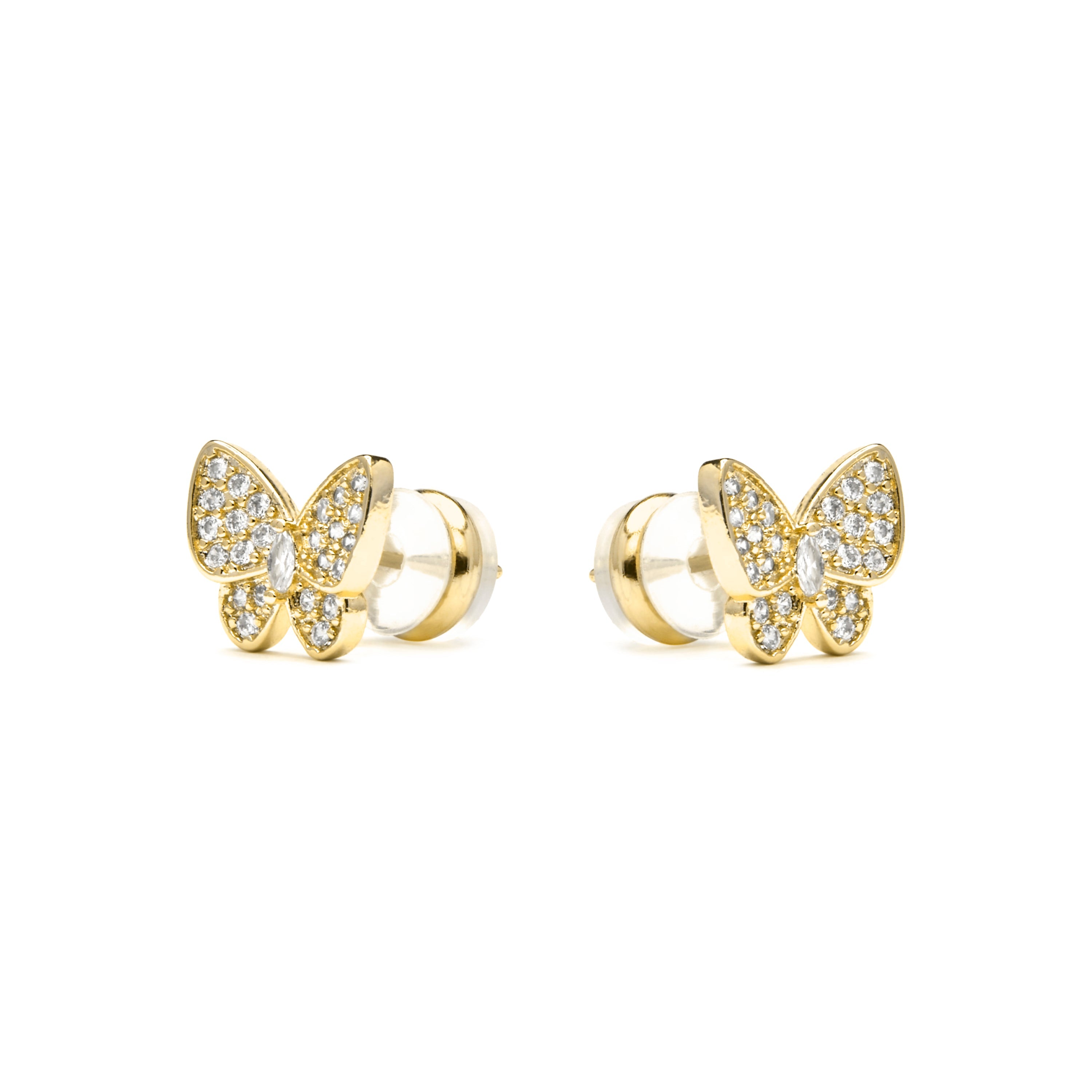 18k yellow gold finish earrings with brilliant zirconia - Vaxiuh