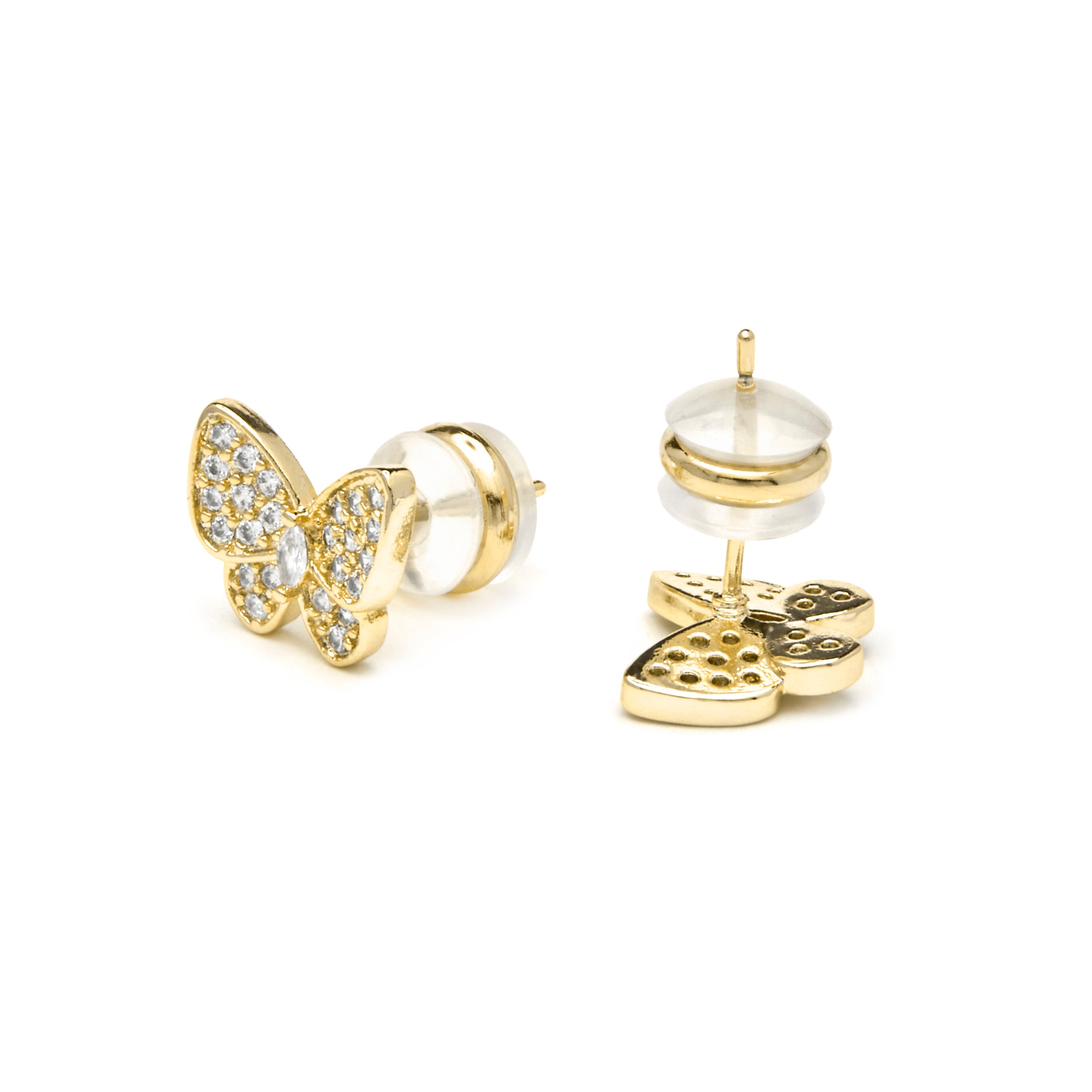 18k yellow gold finish earrings with brilliant zirconia - Vaxiuh