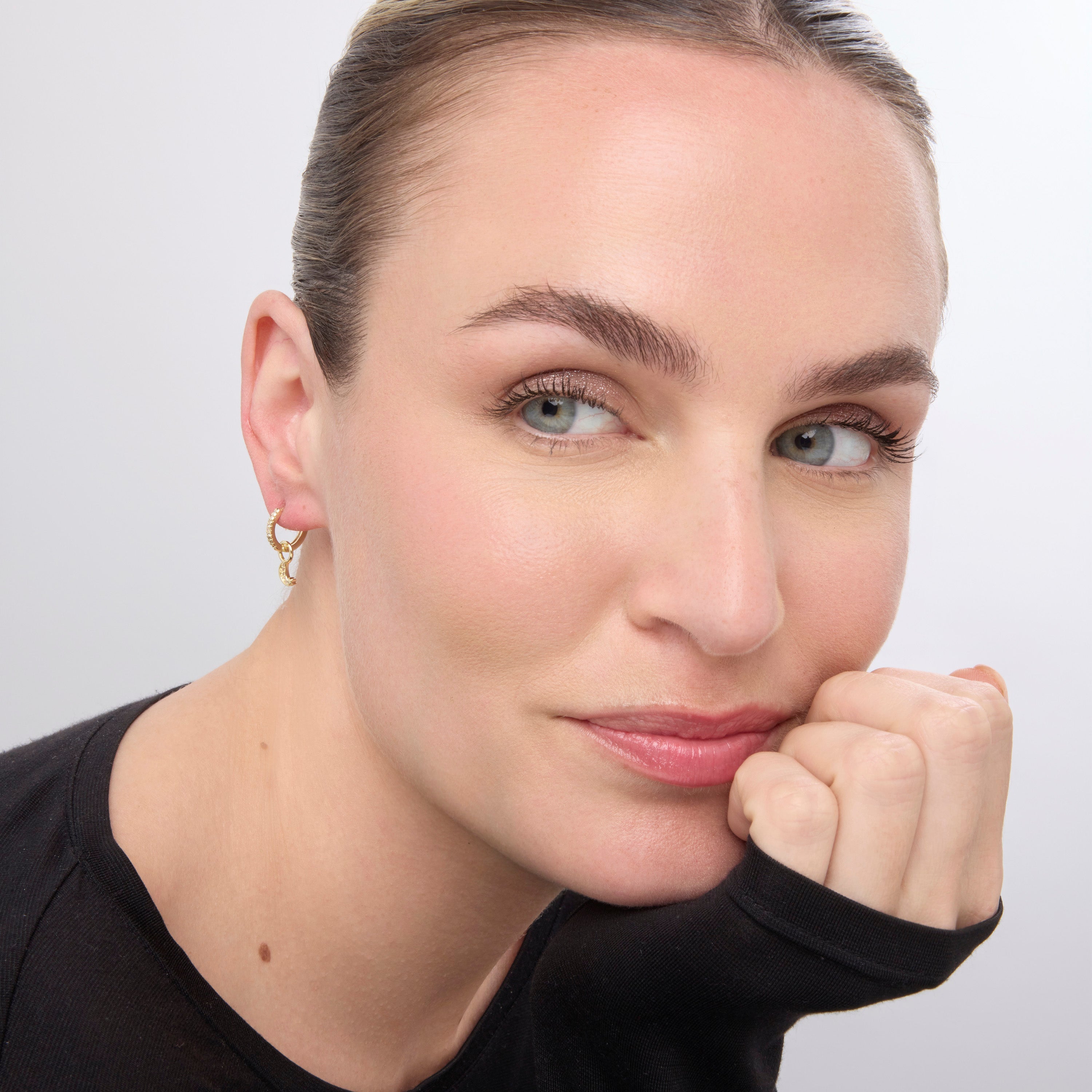 18k yellow gold finish earrings with brilliant zirconia - Lingma